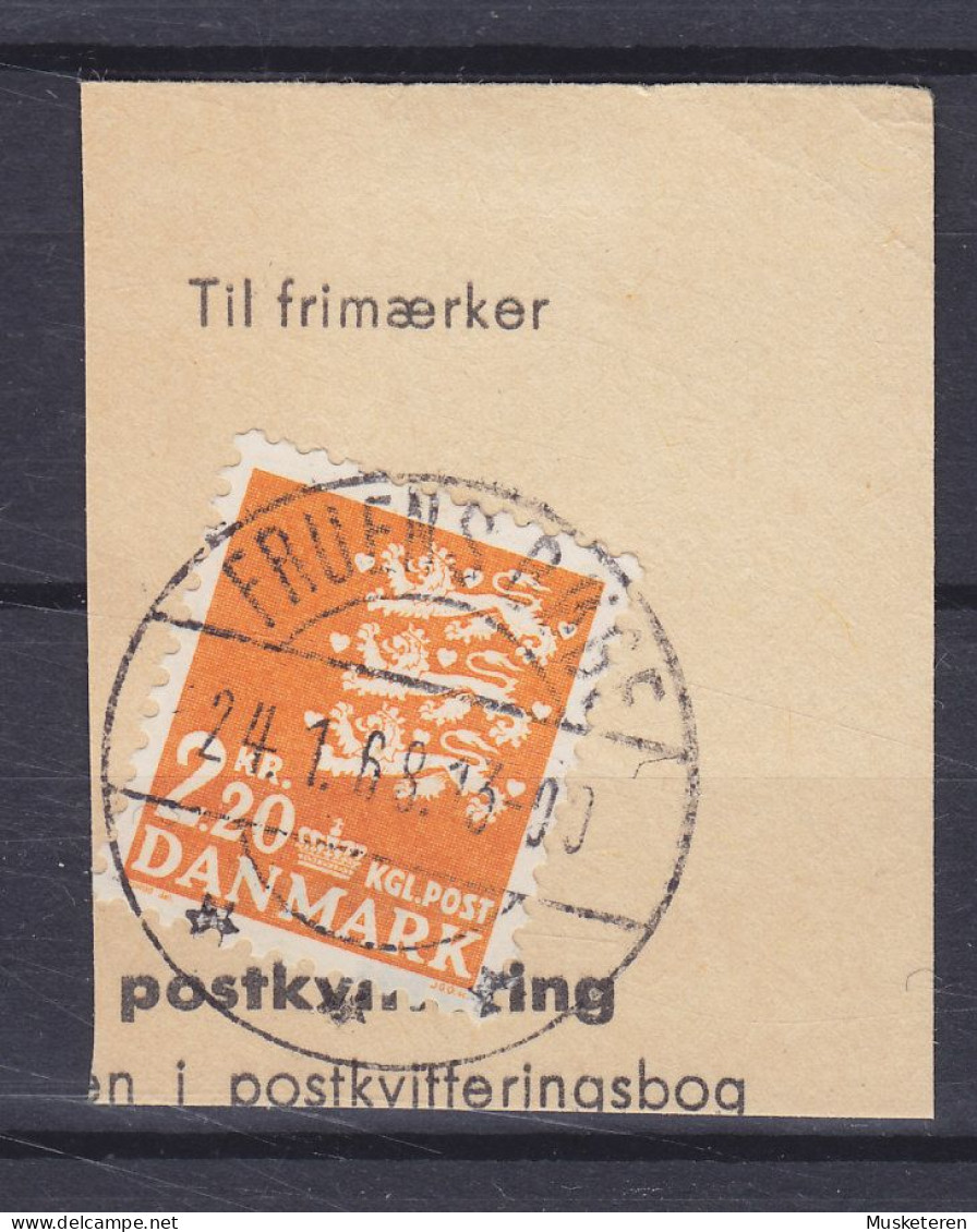 Denmark 1967 Mi. 461, 2.20 Kr. Kleines Reichswappen. Brotype IIc FRUENS BØGE 1968 Clip - Used Stamps