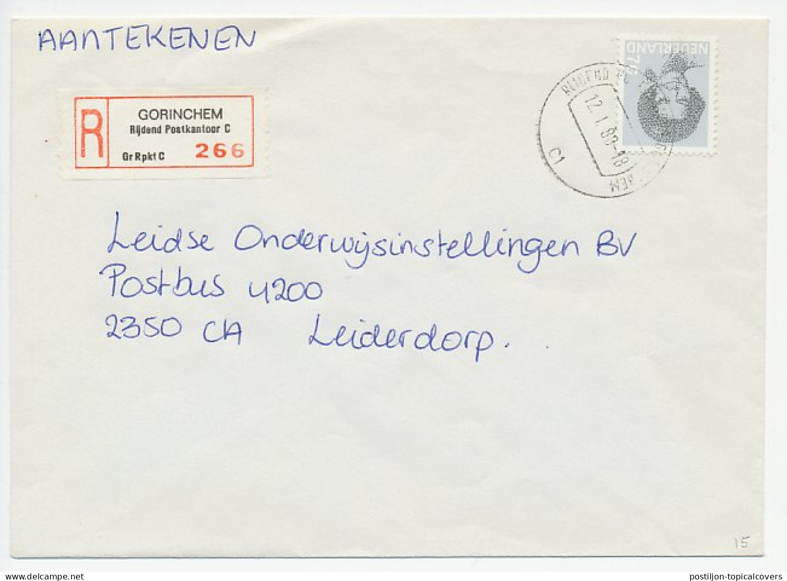 Em. Beatrix Aangetekend Gorinchem C Rijdend Postkantoor 1988 - Zonder Classificatie
