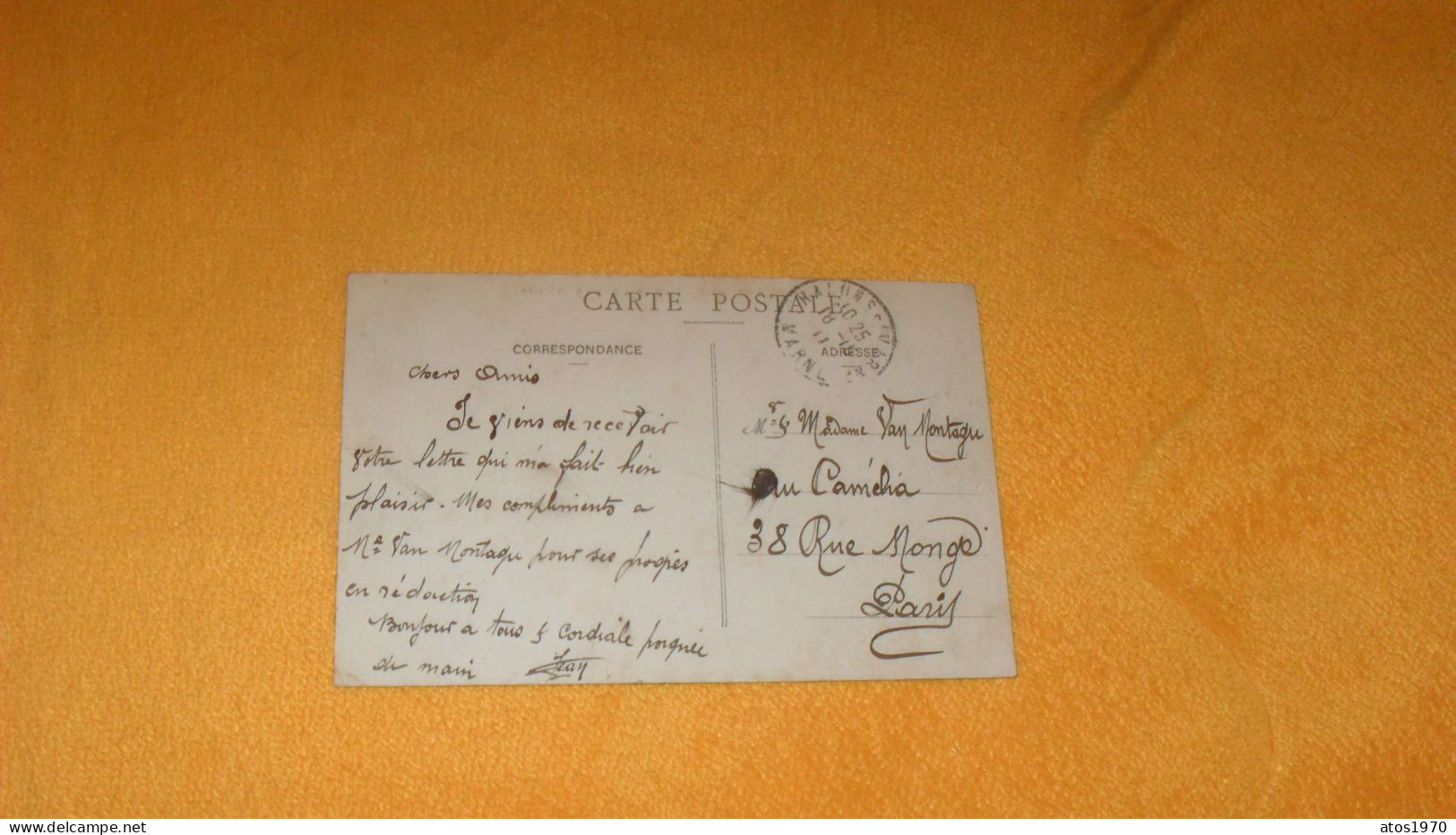 CARTE POSTALE ANCIENNE CIRCULEE DE 1911../ CHALONS SUR MARNE.- LA GARE VUE EXTERIEURE...CACHETS + TIMBRE - Châlons-sur-Marne