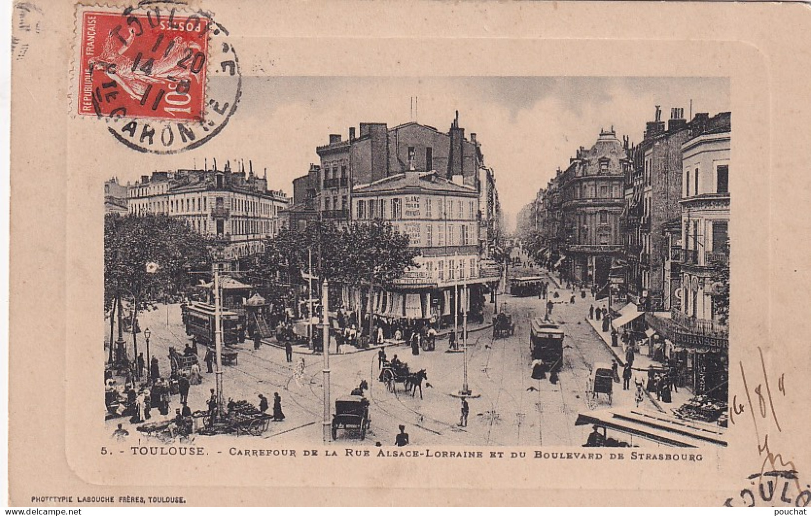 RE Nw4-(31) TOULOUSE - CARREFOUR DE LA RUE ALSACE LORRAINE ET DU BOULEVARD DE STRASBOURG - ANIMATION - Toulouse