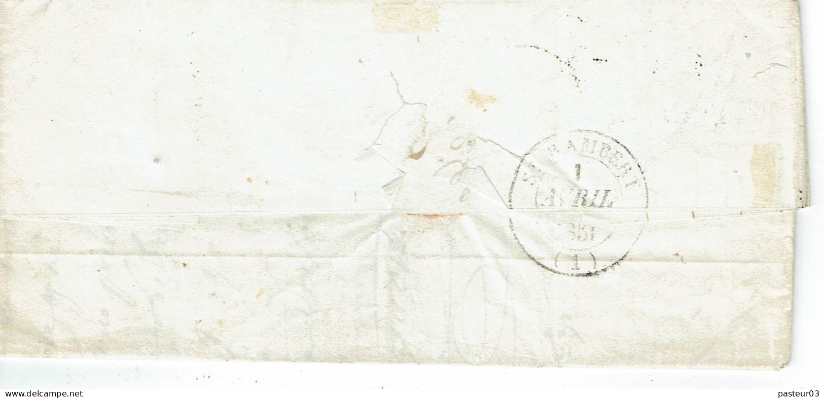 Nantua 1 Lettre Du 31-03-1851 Pour Saint Rambert Taxe 25 Au Tampon - 1849-1876: Période Classique