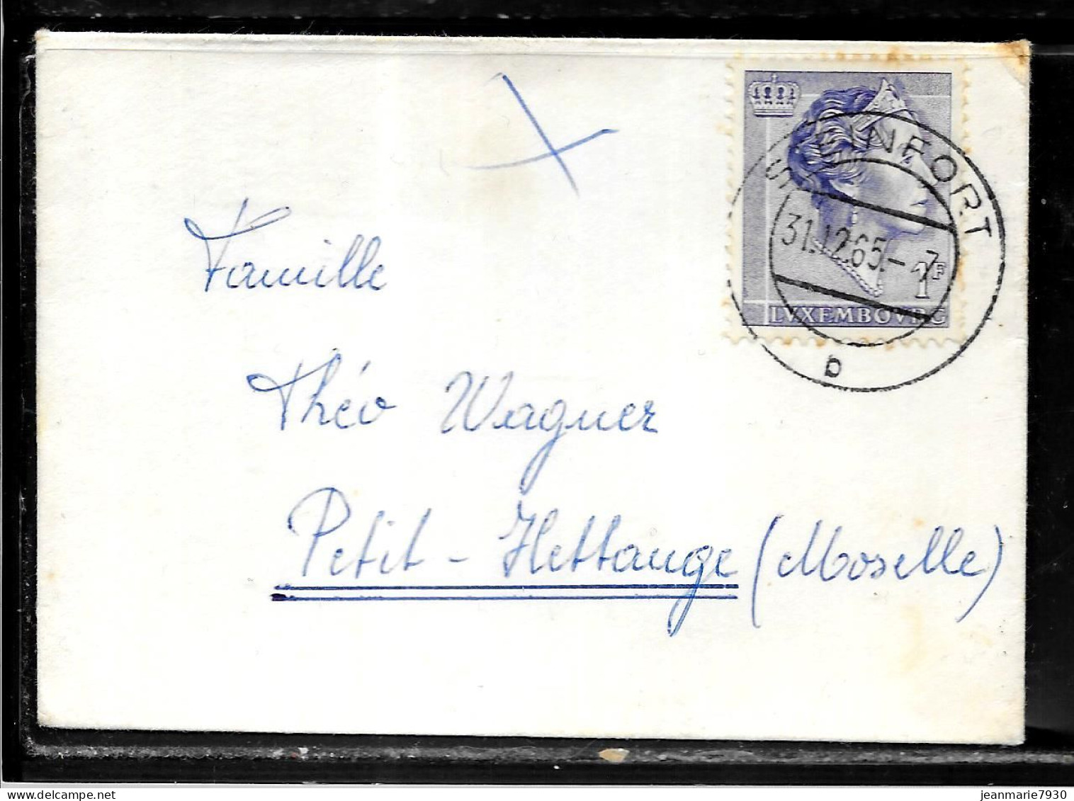 H389 - PETITE LETTRE DE STEINFORT DU 31/12/65 POUR PETITE HETTANGE - Covers & Documents