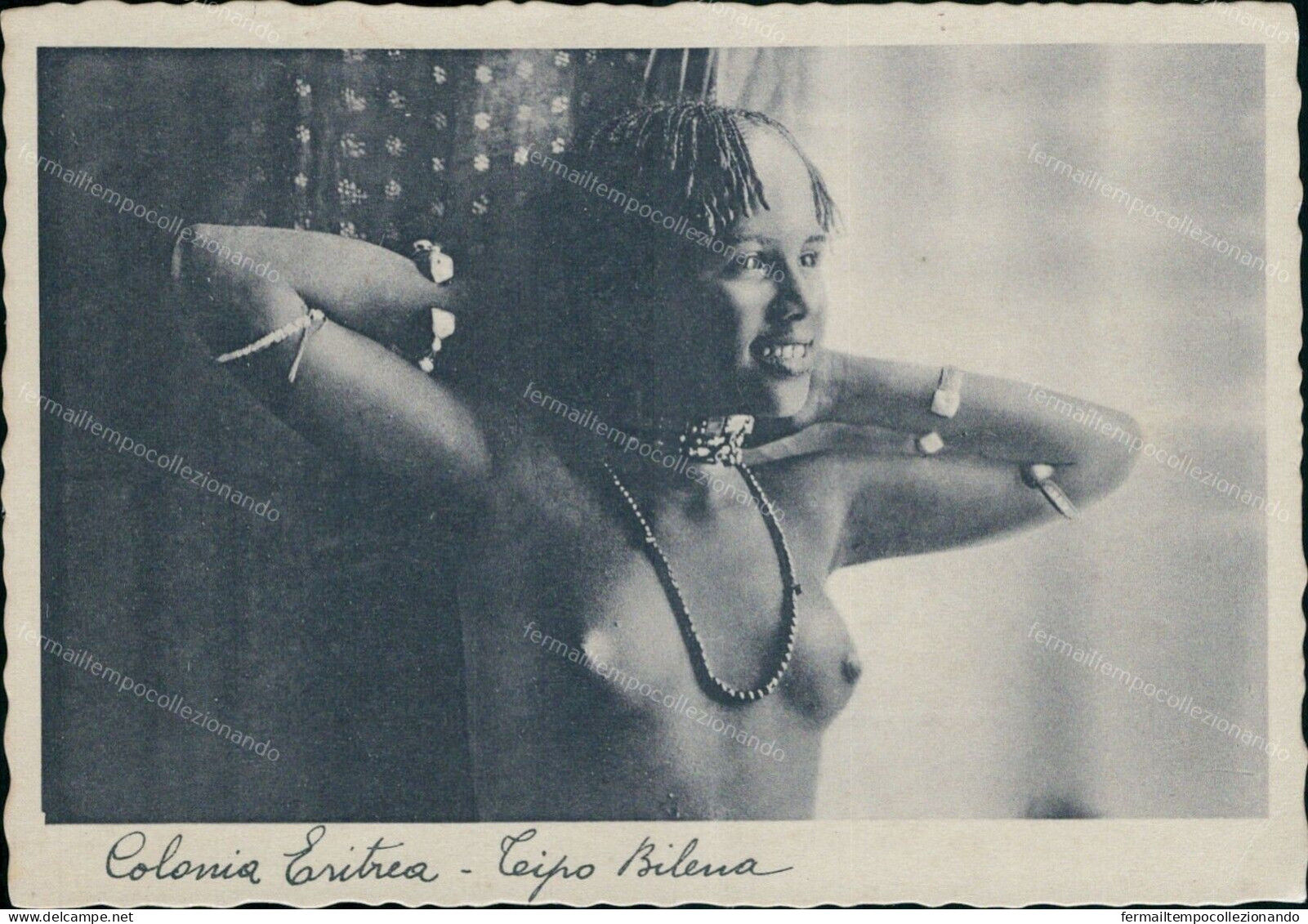 Z768  Cartolina Coloniale Colonia Eritrea Tipo Bilena Donna Woman Lady - Sonstige & Ohne Zuordnung