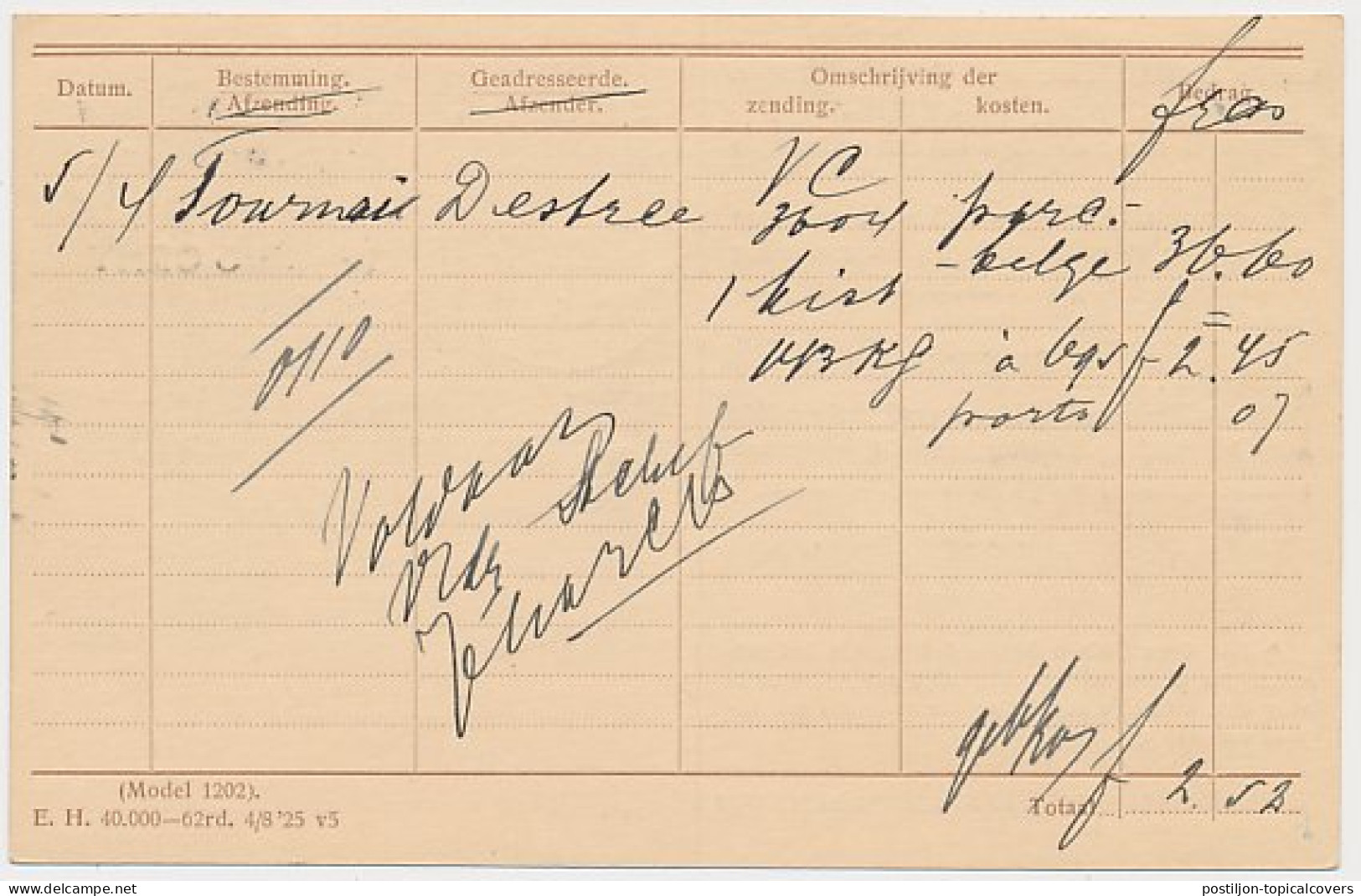 Spoorwegbriefkaart G. NS218 F - Locaal Te S Gravenhage 1927 - Postwaardestukken