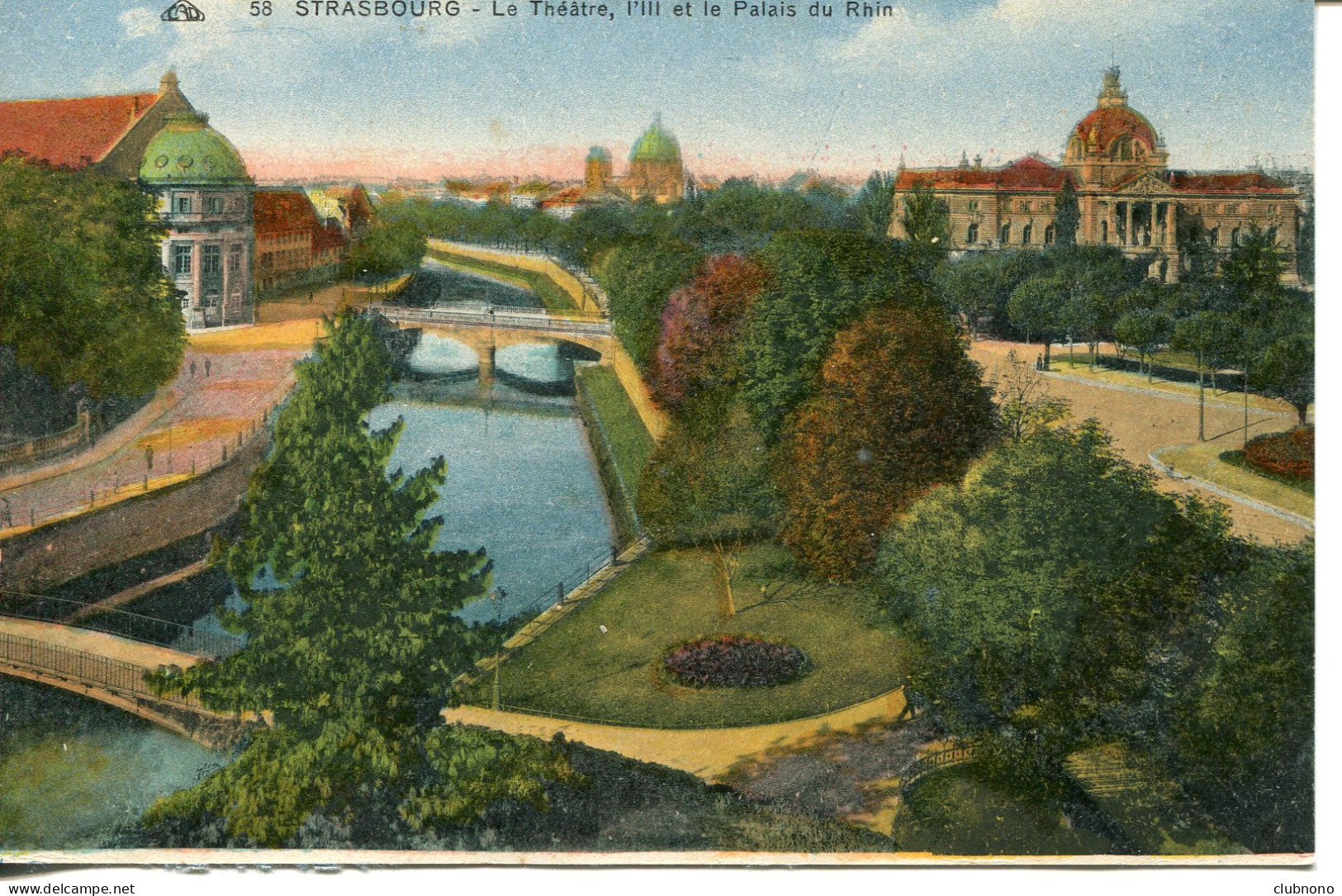 CPA - STRASBOURG - LE THEATRE, L'ILL ET LE PALAIS DU RHIN (COLORISE) - Strasbourg