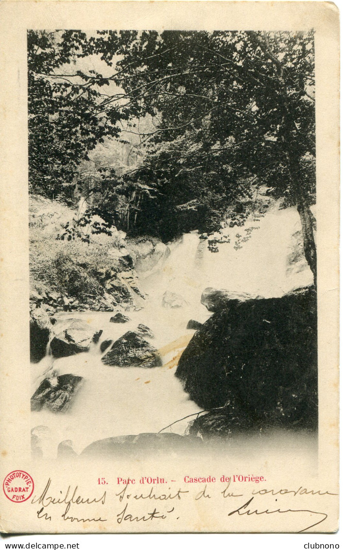 CPA -  AX LES THERMES - PARC D'ORLU - CASCADE DE L'ORIEGE - Ax Les Thermes