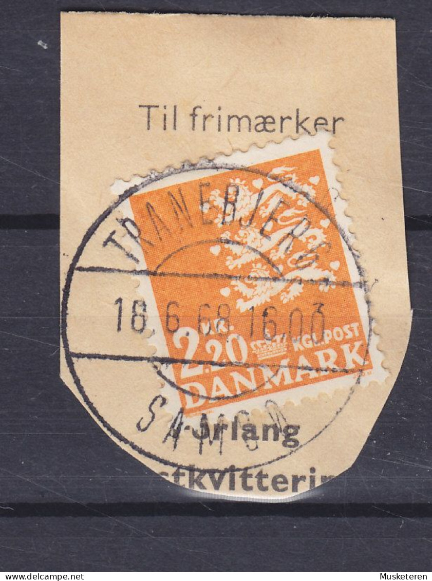 Denmark 1967 Mi. 461, 2.20 Kr. Kleines Reichswappen. Brotype IId TRANEBJERG - SAMSØ 1968 Clip - Usati