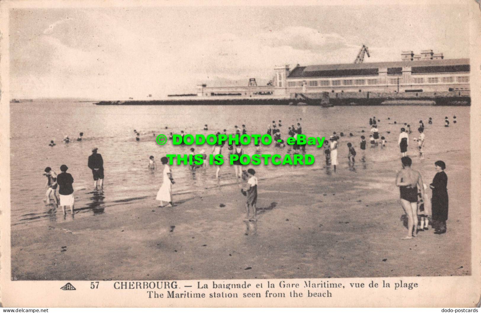 R550164 CAP. 57. Cherbourg. Maritime Station Seen From Beach. Arts Photomecaniqu - World