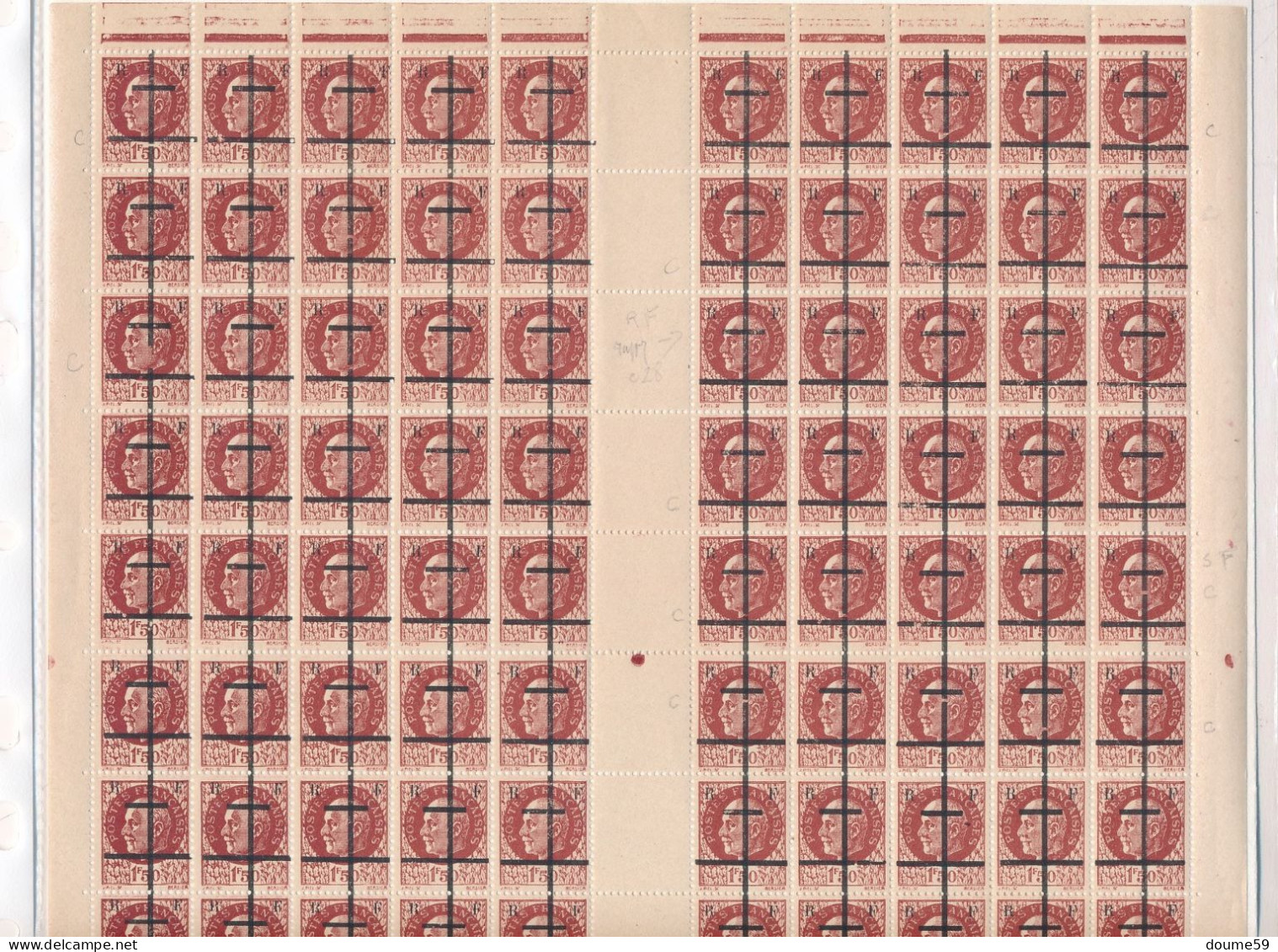 AC-250: FRANCE:  Libération  Lille: Feuille De 100** Avec Variétés SansR F. Rapprochés  +  Cassures - Befreiung