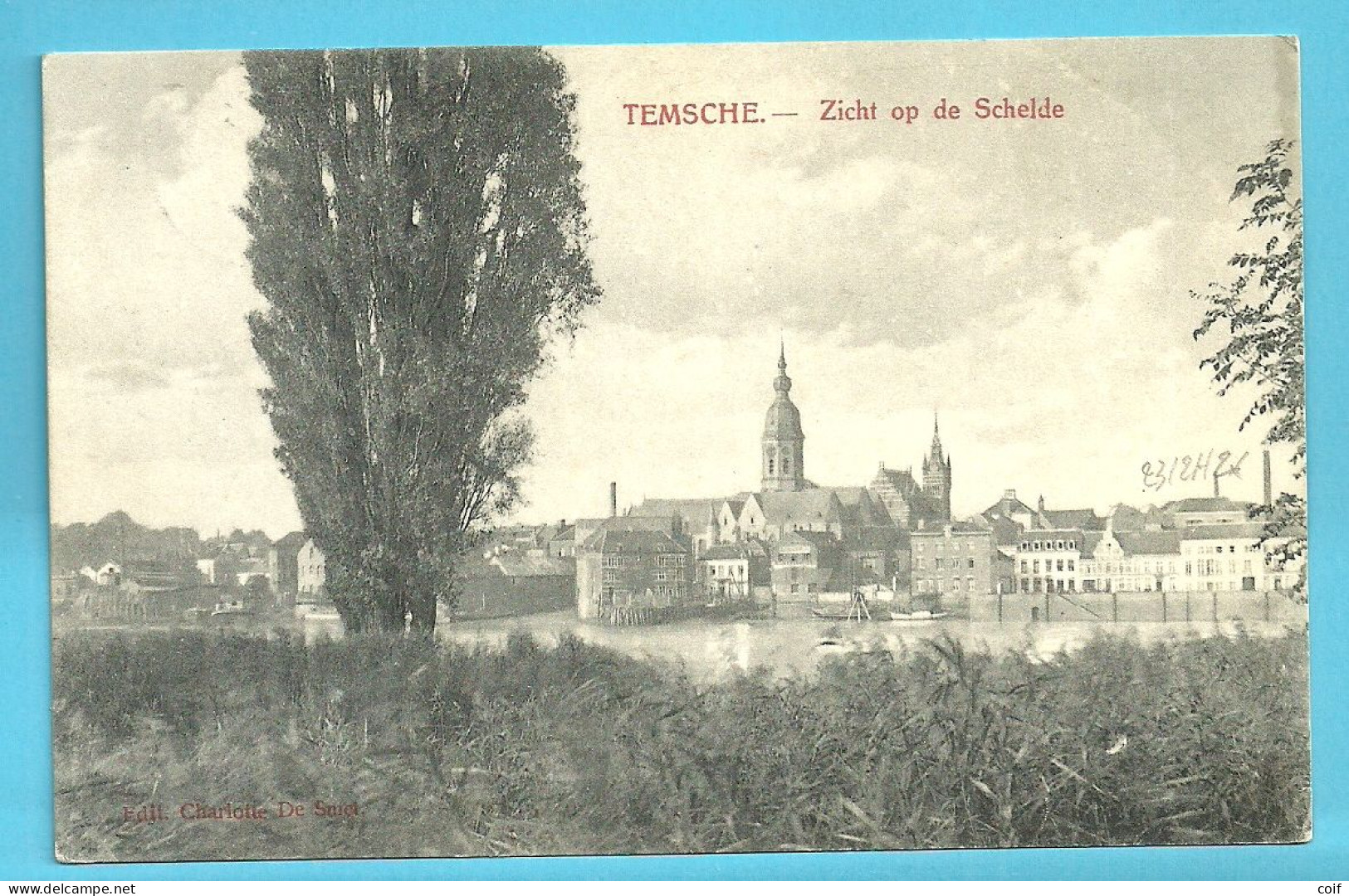 Kaart Stempel TEMSCHE / TAMISE Op 24/09/1914 , (verzonden Soldat .....) Naar ANVERS (Offensief W.O.I) - Zone Non Occupée