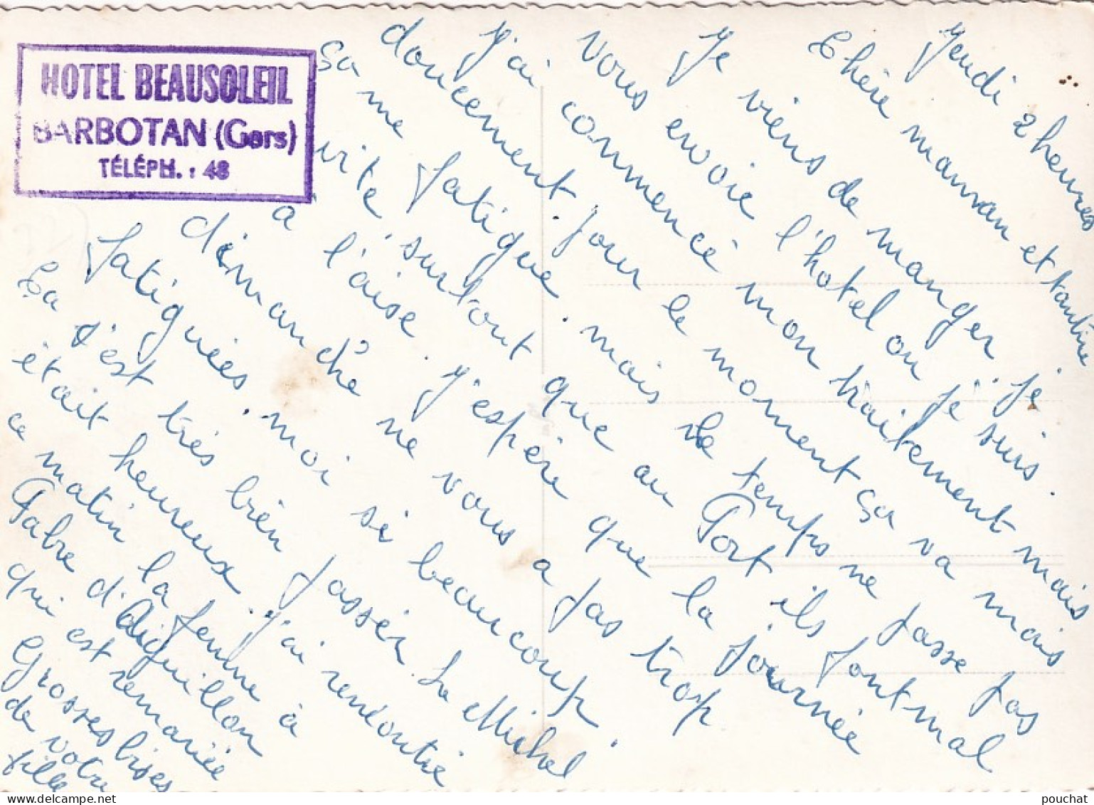 SO Nw-(32) BARBOTAN - HOTEL BEAUSOLEIL - ANIMATION - RESIDENTS - TAMPON HOTEL - CARTE PHOTO - Barbotan