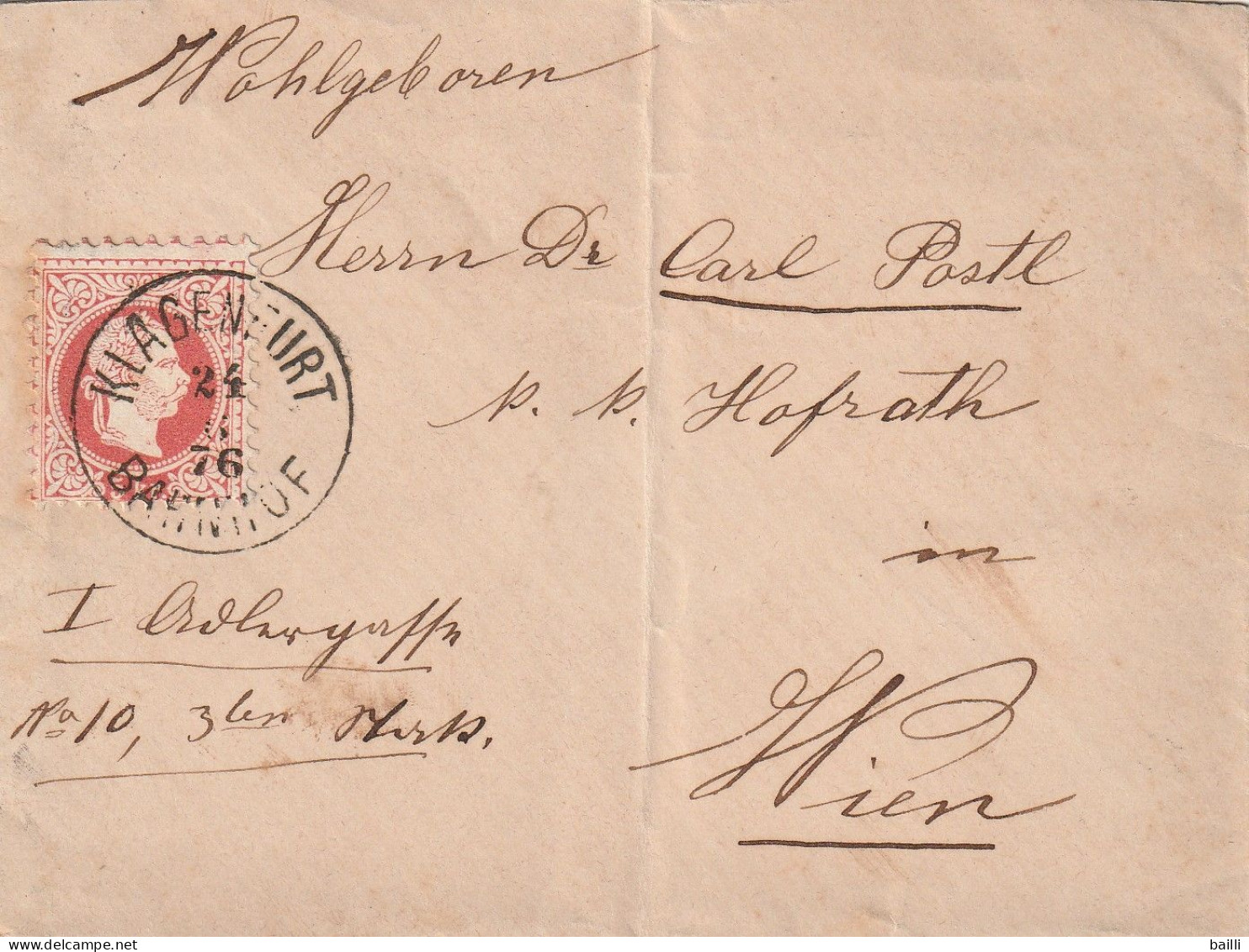 Autriche Lettre Klagenfurt / Bahnhof 1876 - Briefe U. Dokumente