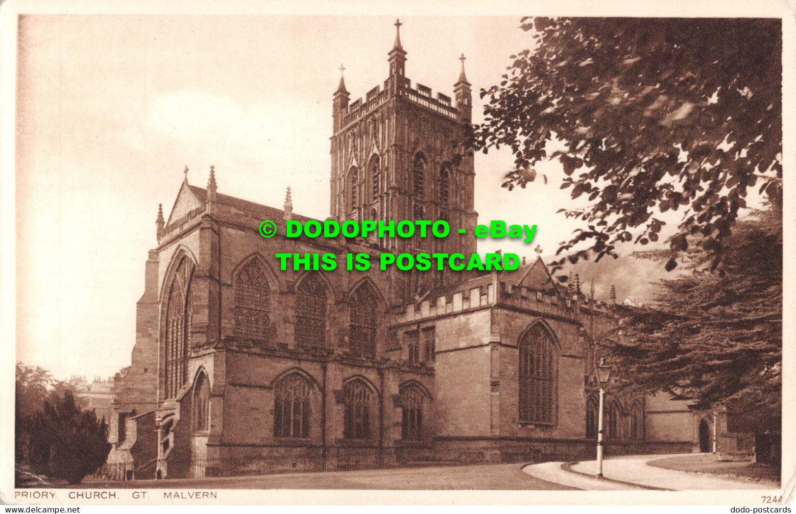 R550212 Priory Church. Gt. Malvern. 7244. Salmon. Gravure Style - World