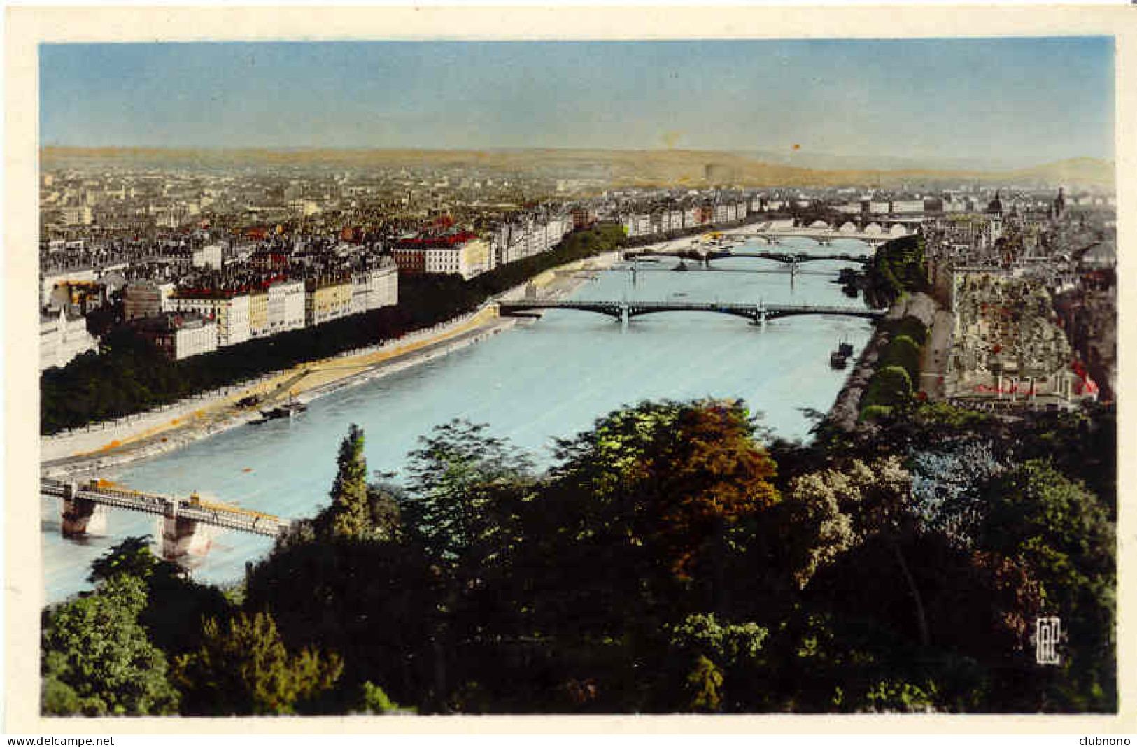 CPSM - LYON - PERSPECTIVE DES PONTS SUR LE RHONE (BELLES COULEURS) - Autres & Non Classés