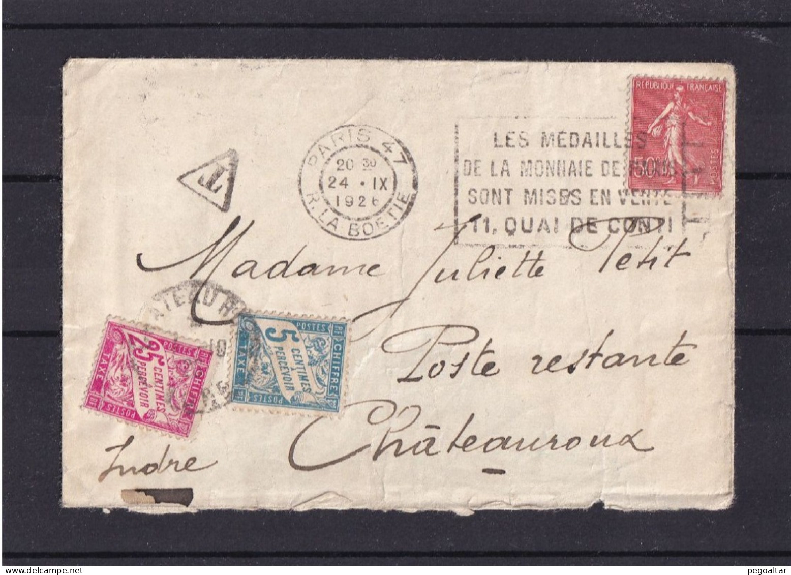 Poste Restante (1926). - 1859-1959 Covers & Documents