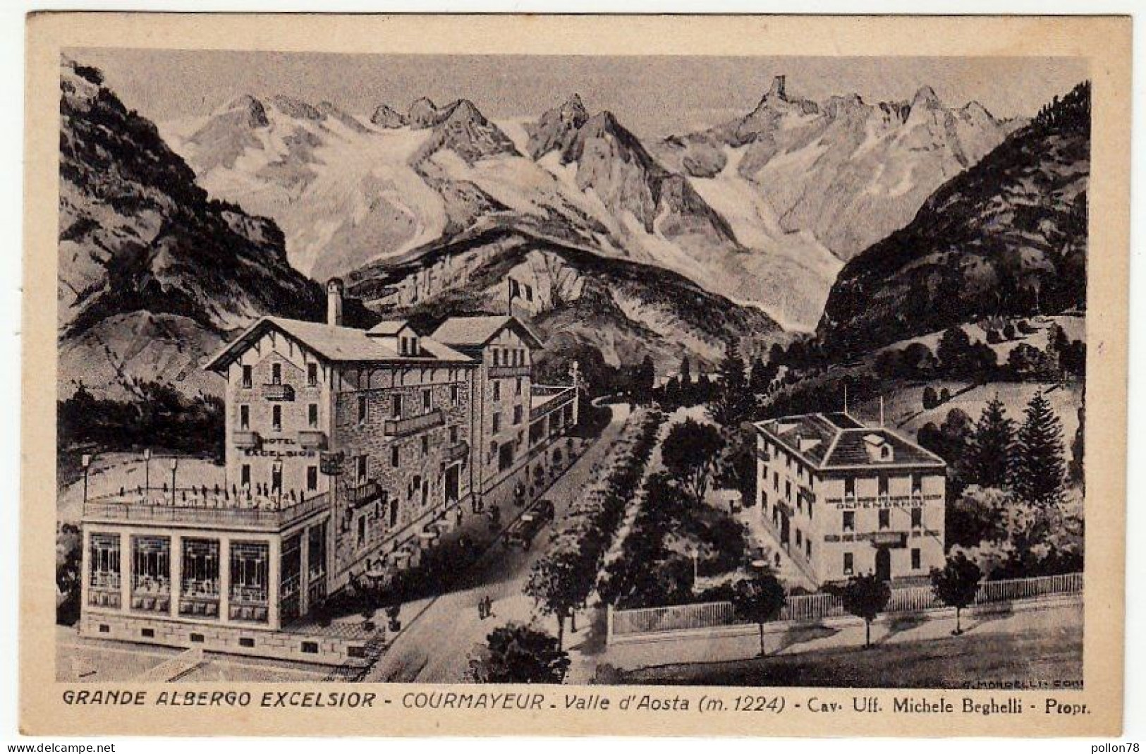 VALLE D'AOSTA - COURMAYEUR - GRANDE ALBERGO EXCELSIOR - 1952 - Vedi Retro - Formato Piccolo - Aosta