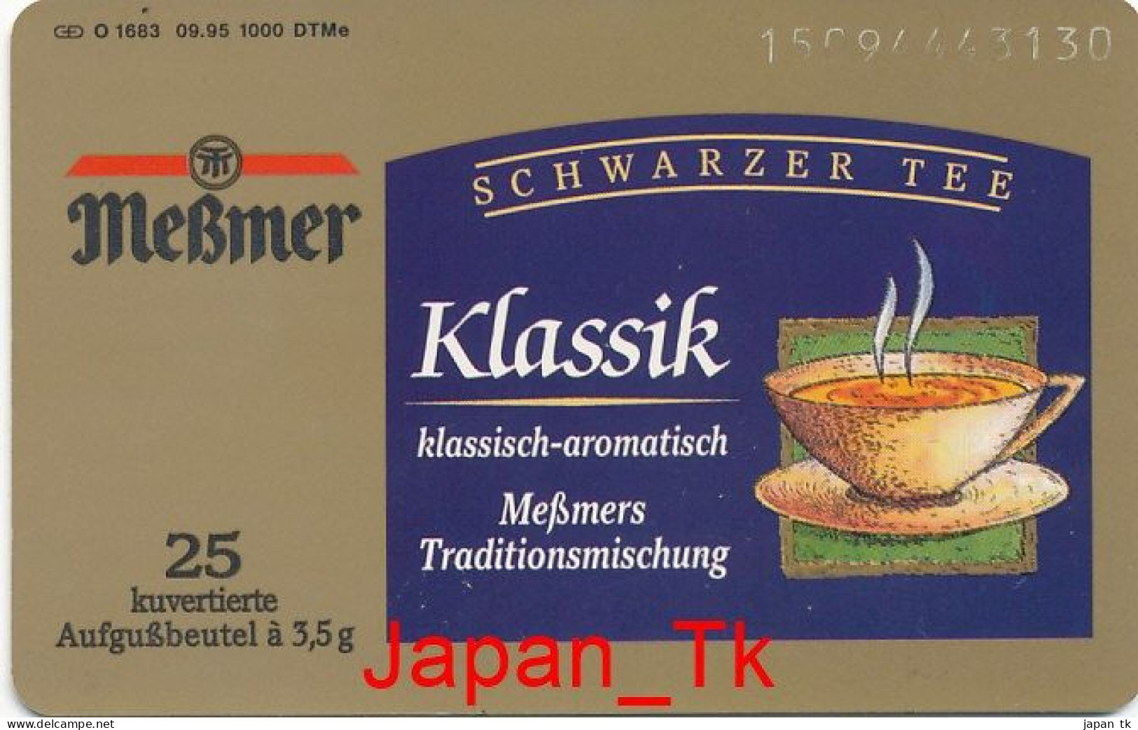 GERMANY O 1683 95 Meßmer Tee  - Aufl   1 000 - Siehe Scan - O-Reeksen : Klantenreeksen