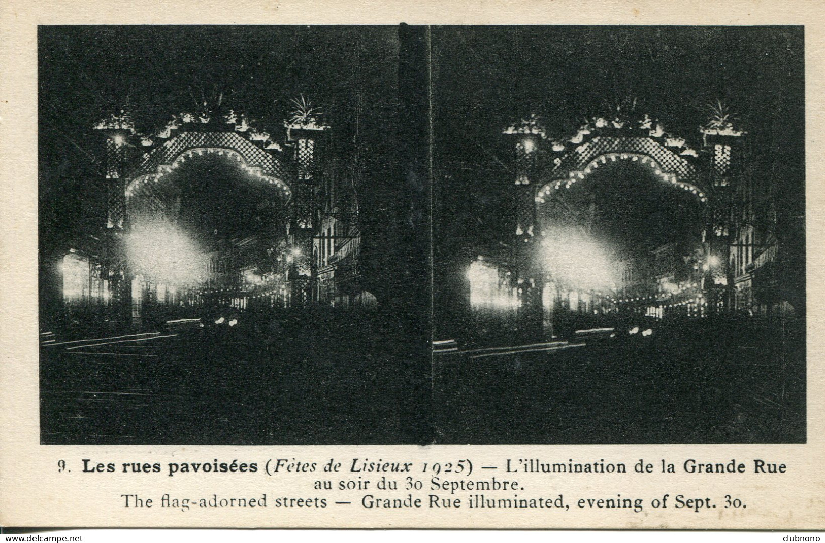 CPA -  LISIEUX - ILLUMINATON GRANE RUE (30 SEPT)  CARTE STEREO (ETAT PARFAIT) - Lisieux