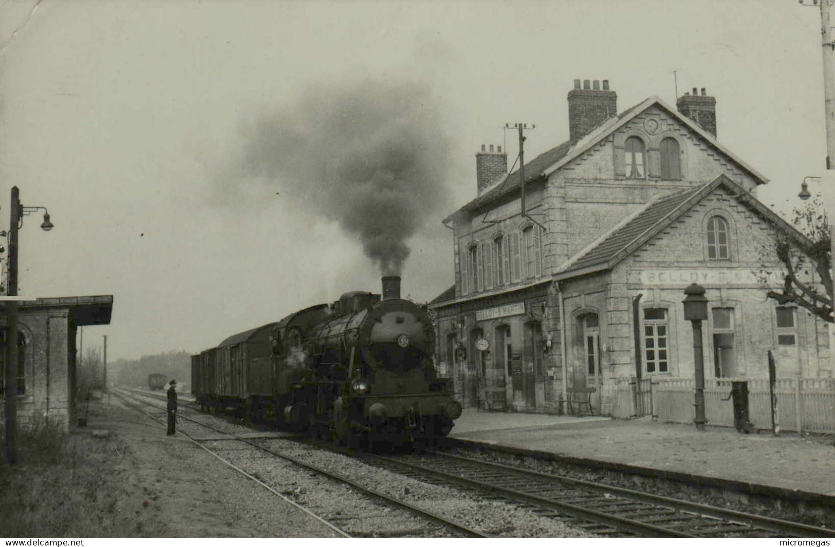 Train En Gare De Belloy - Saint-Martin - Cliché Jacques H. Renaud - Petit Pli D'angle - Treinen