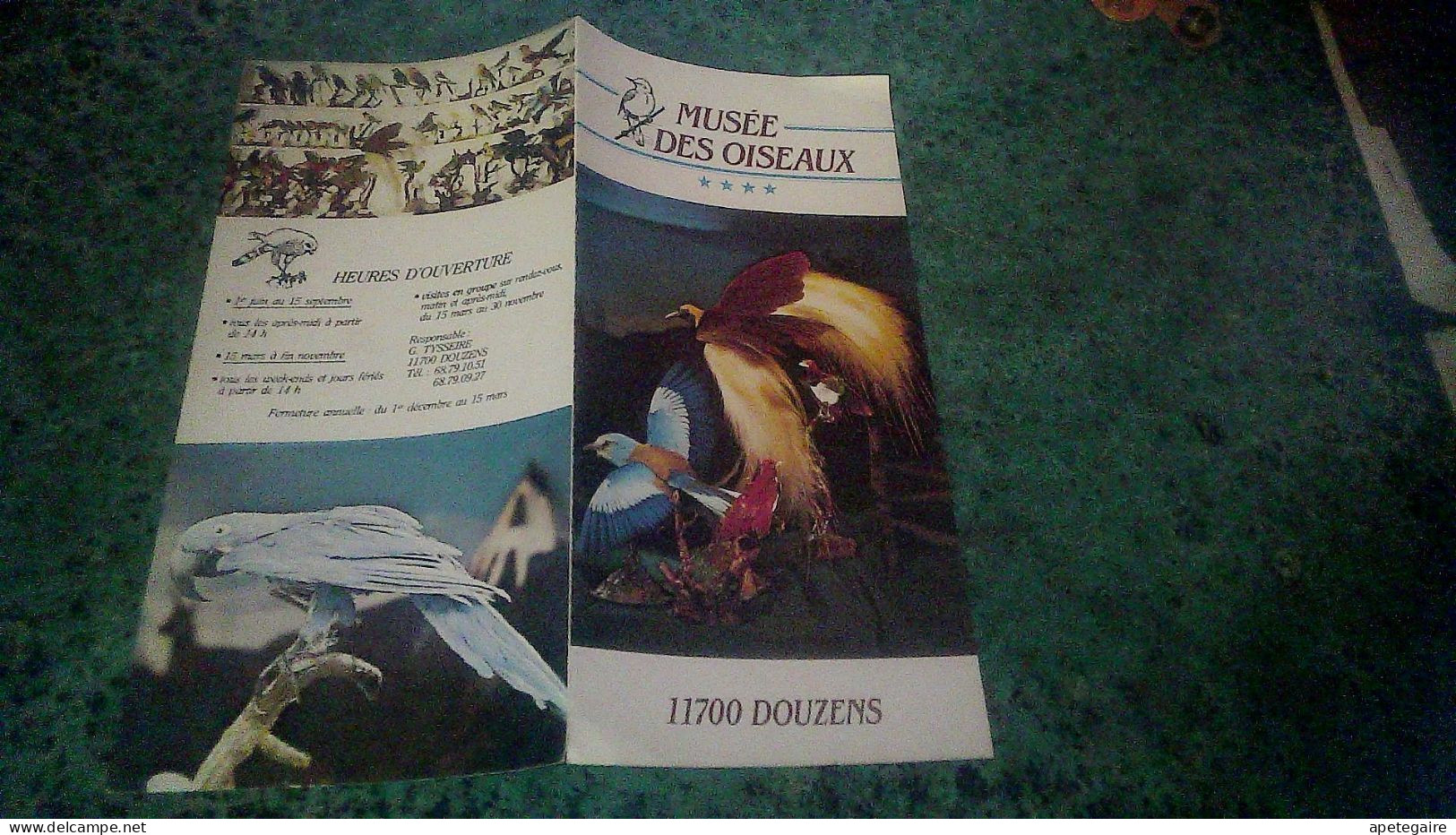 Douzens Dépliant Touristique  Le Musée Des Oiseaux - Toeristische Brochures