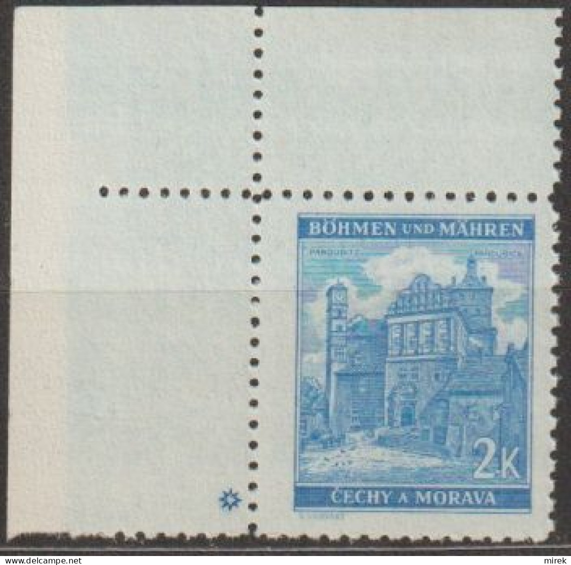 089/ Pof. 59, Clear Blue (very Rare); Corner Stamp, Plate Mark * - Ungebraucht