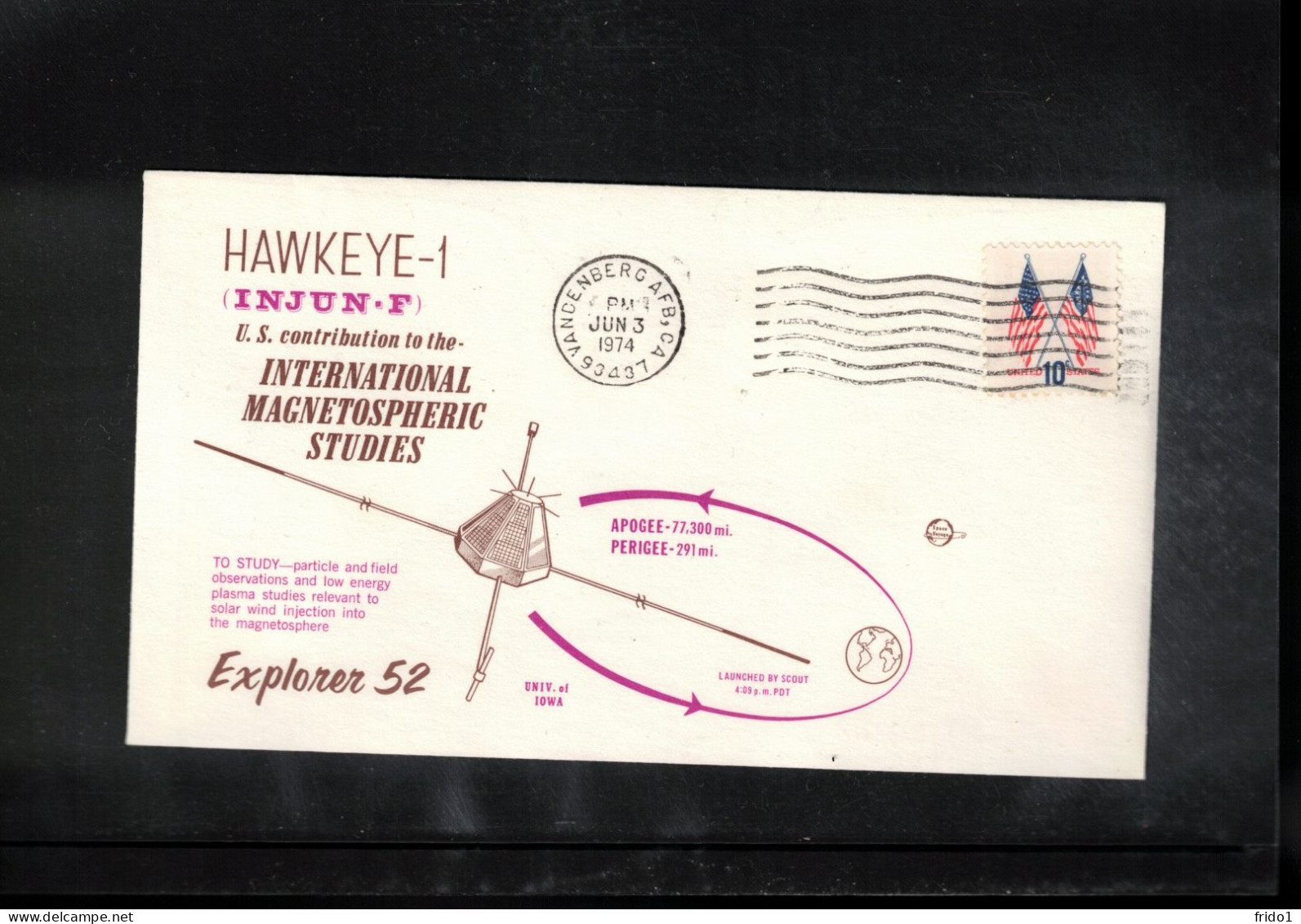 USA 1974 Space / Weltraum Satellite EXPLORER 52 - HAWKEYE-1  Interesting Cover - United States