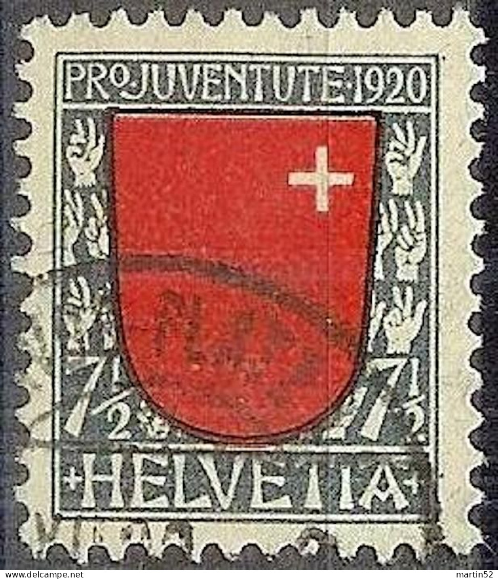 Schweiz Suisse 1920: Kantonswappen Schwyz Zu WI 15 Mi 153 Yv 176 Mit Stempel DAVOS-PLATZ ?.XII.20 (Zu CHF 25.00) - Usati