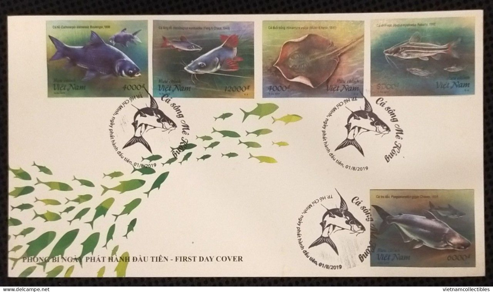 FDC Viet Nam Vietnam Cover With Imperf Stamps 2019 : Mekong Fishes / Fish (Ms1112) - Viêt-Nam