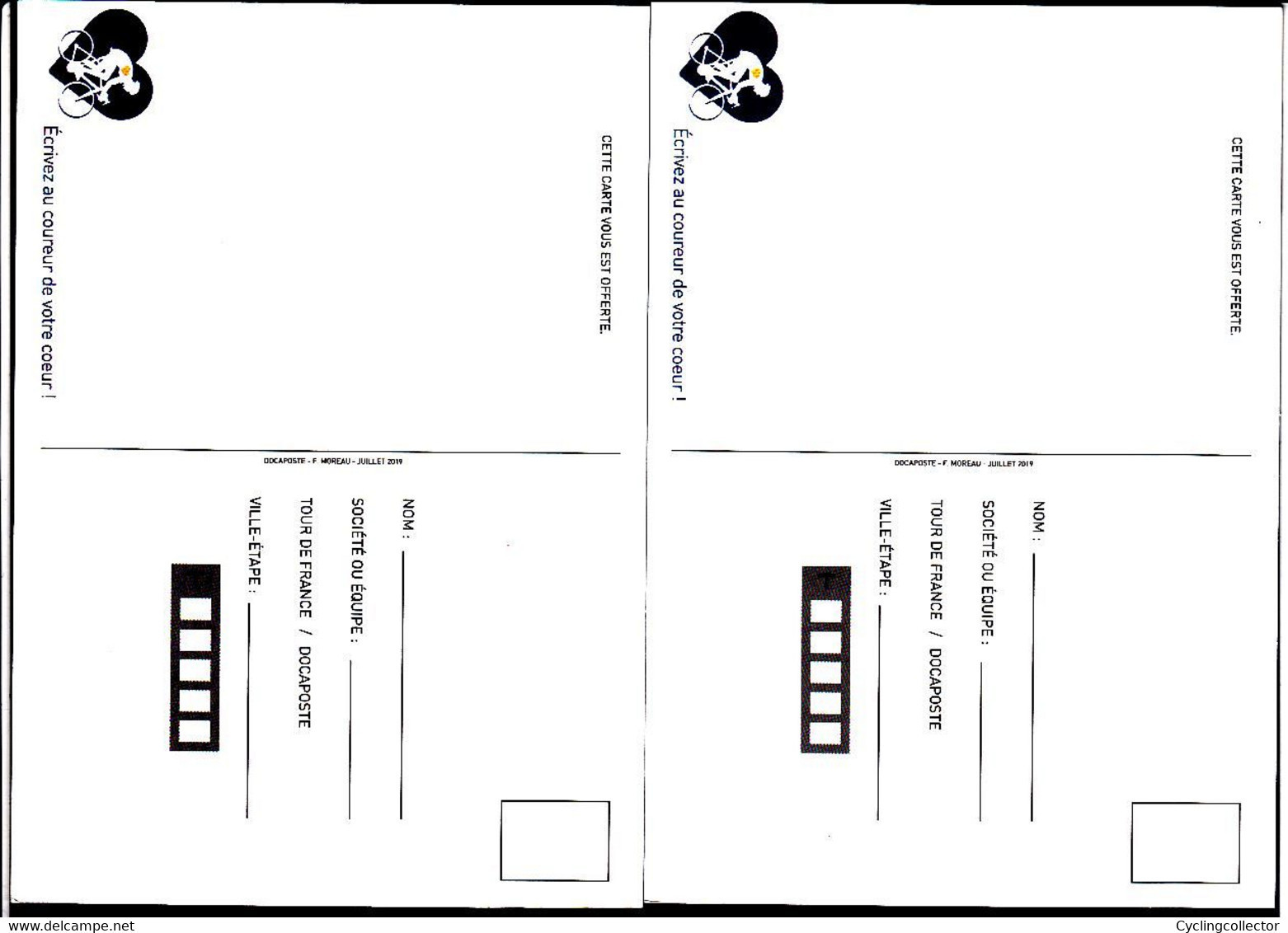 Lot 2 CP Tour De France 2019 Parcours Et Affiche - Radsport