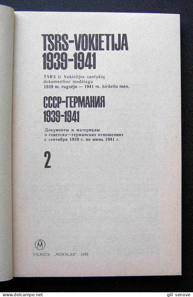 Lithuanian Book / TSRS-Vokietija 1939 1989 - Kultur