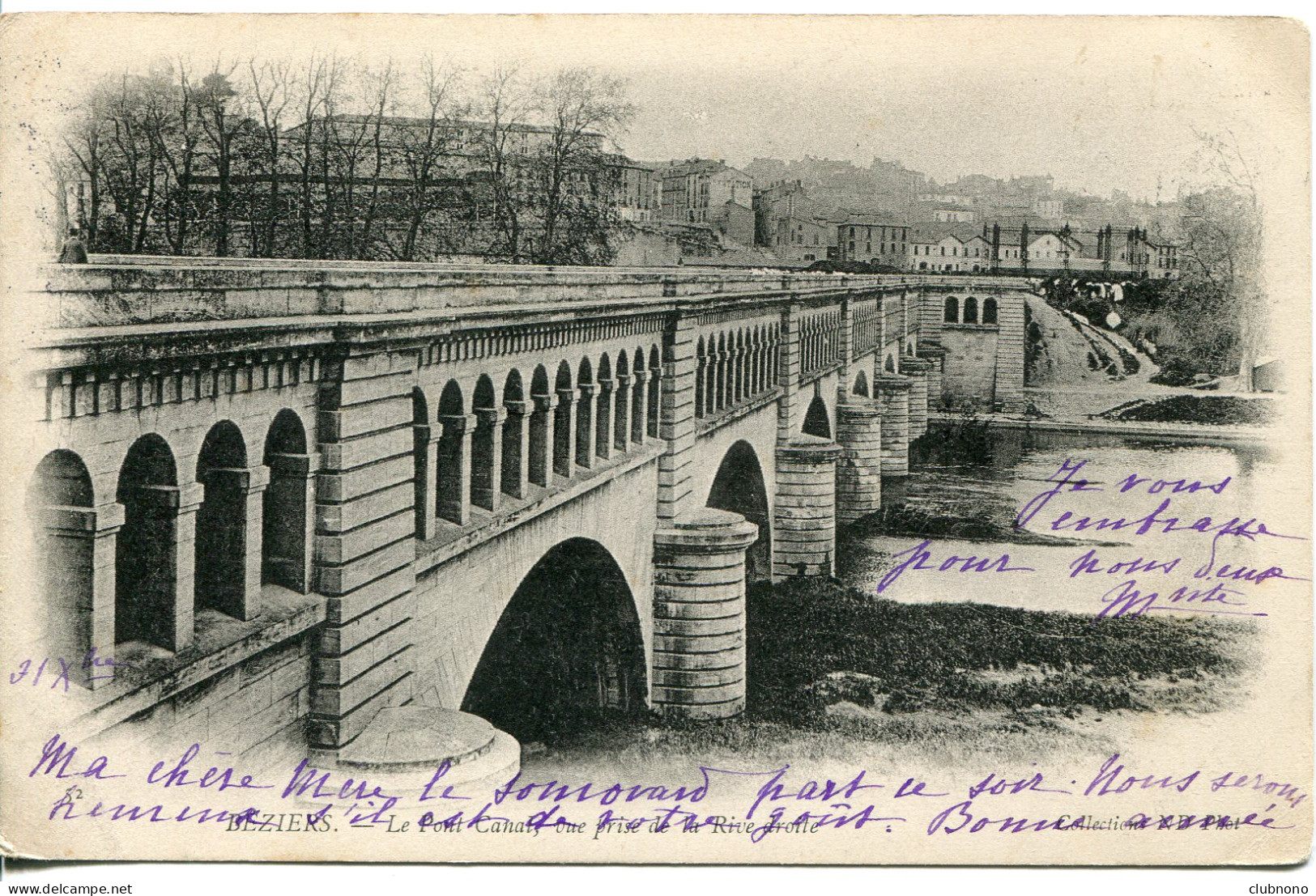 CPA - BEZIERS - LE PONT-CANAL VUE PRISE DE LA RIVE DROITE - Beziers