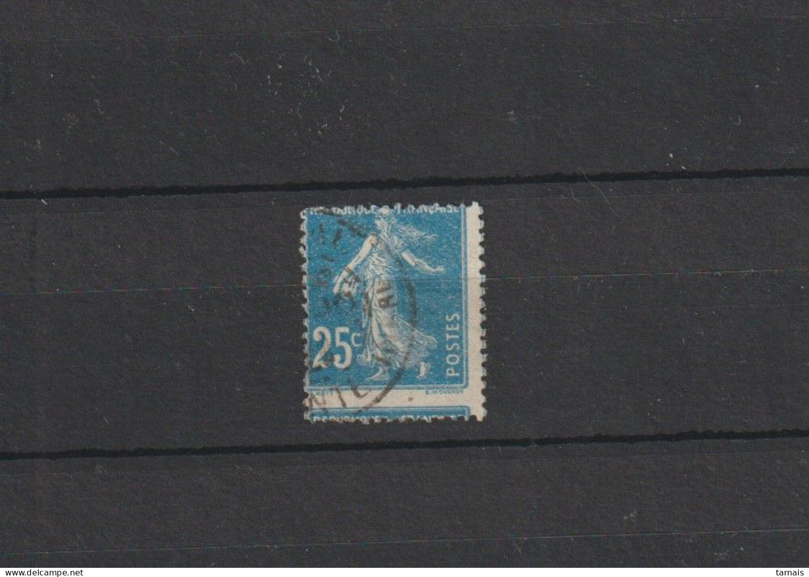 1907 N°140 25c Semeuse Oblitéré Piquage à Cheval (lot 773) - Used Stamps