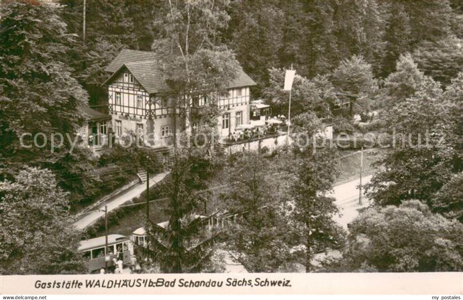 73722702 Bad Schandau Gaststaette Waldhaeusl Strassenbahn Bad Schandau - Bad Schandau