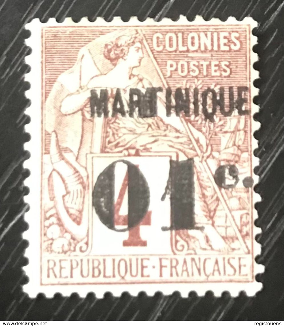 Timbre Neuf* Martinique Yt 8 - 01 S. 4c - 1888-91 - Unused Stamps