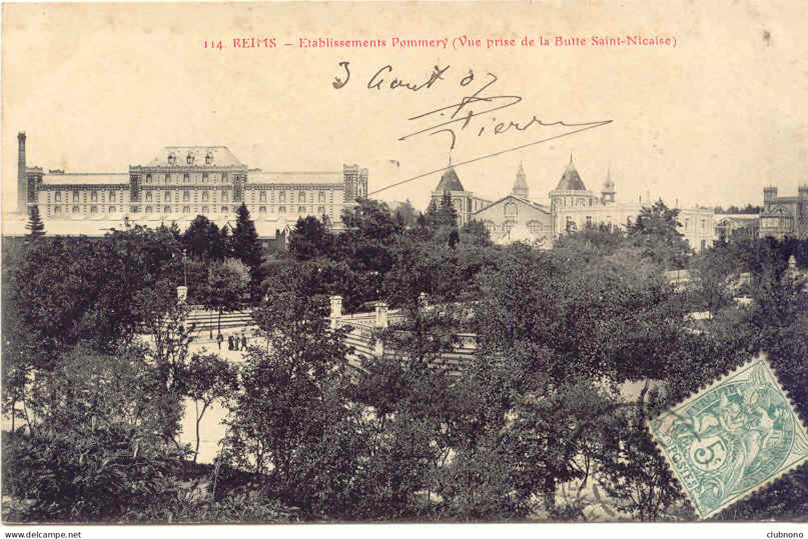 CPA - REIMS - Ets POMMERY(BELLE CARTE CRITE EN 1907) - Reims