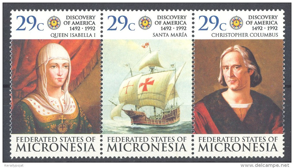 Micronesia - 1992 Discovery Of America Strip MNH__(TH-12151) - Mikronesien