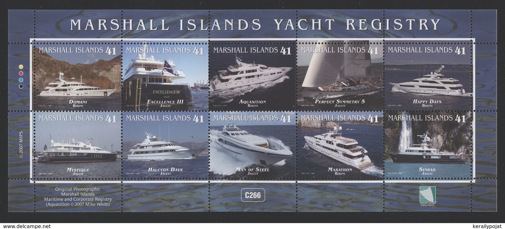 Marshall Islands - 2007 Registered Yachts Kleinbogen MNH__(FIL-7205) - Marshallinseln