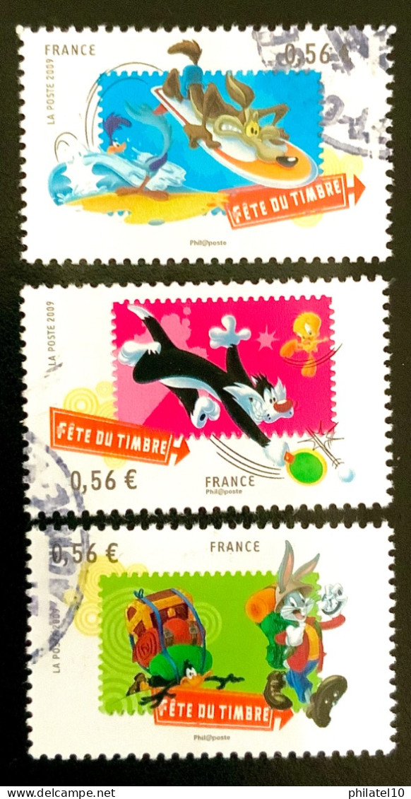 2009 FRANCE N 268 / 270 FÊTE DU TIMBRE TEX AVERY COYOTE . BIP BIP ET GROSMINET - OBLITERE - Used Stamps