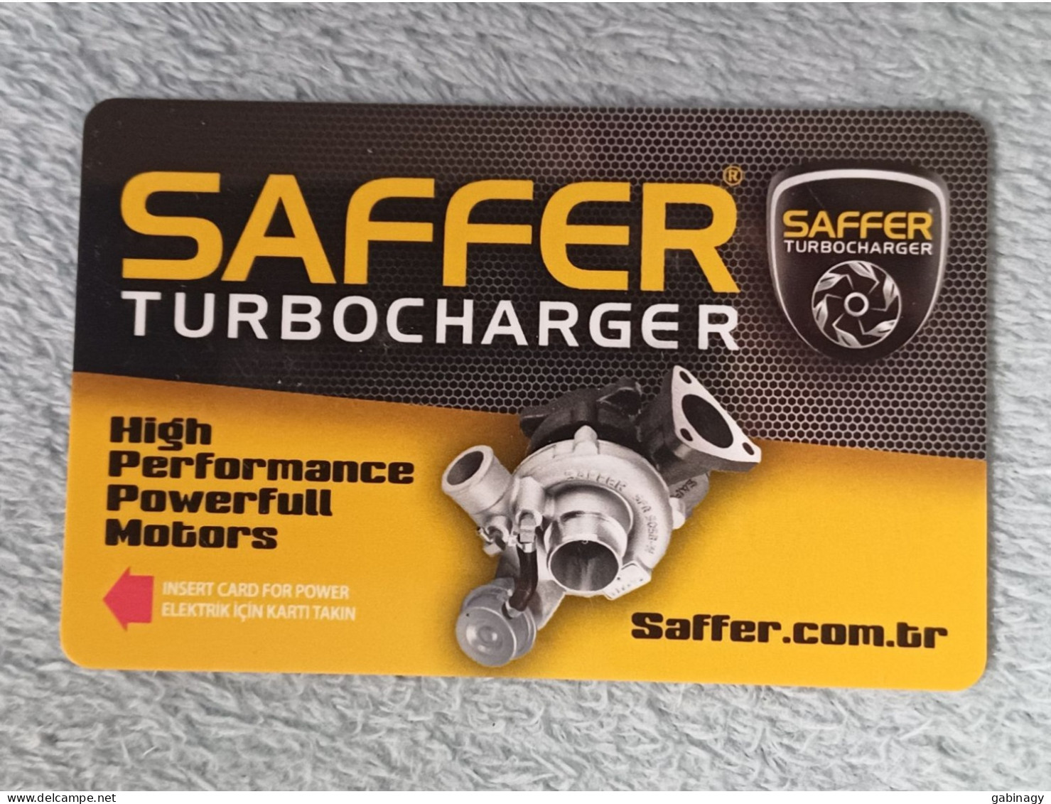 HOTEL KEYS - 2535 - TURKEY - SAFFER TURBOCHARGER - Hotelsleutels (kaarten)