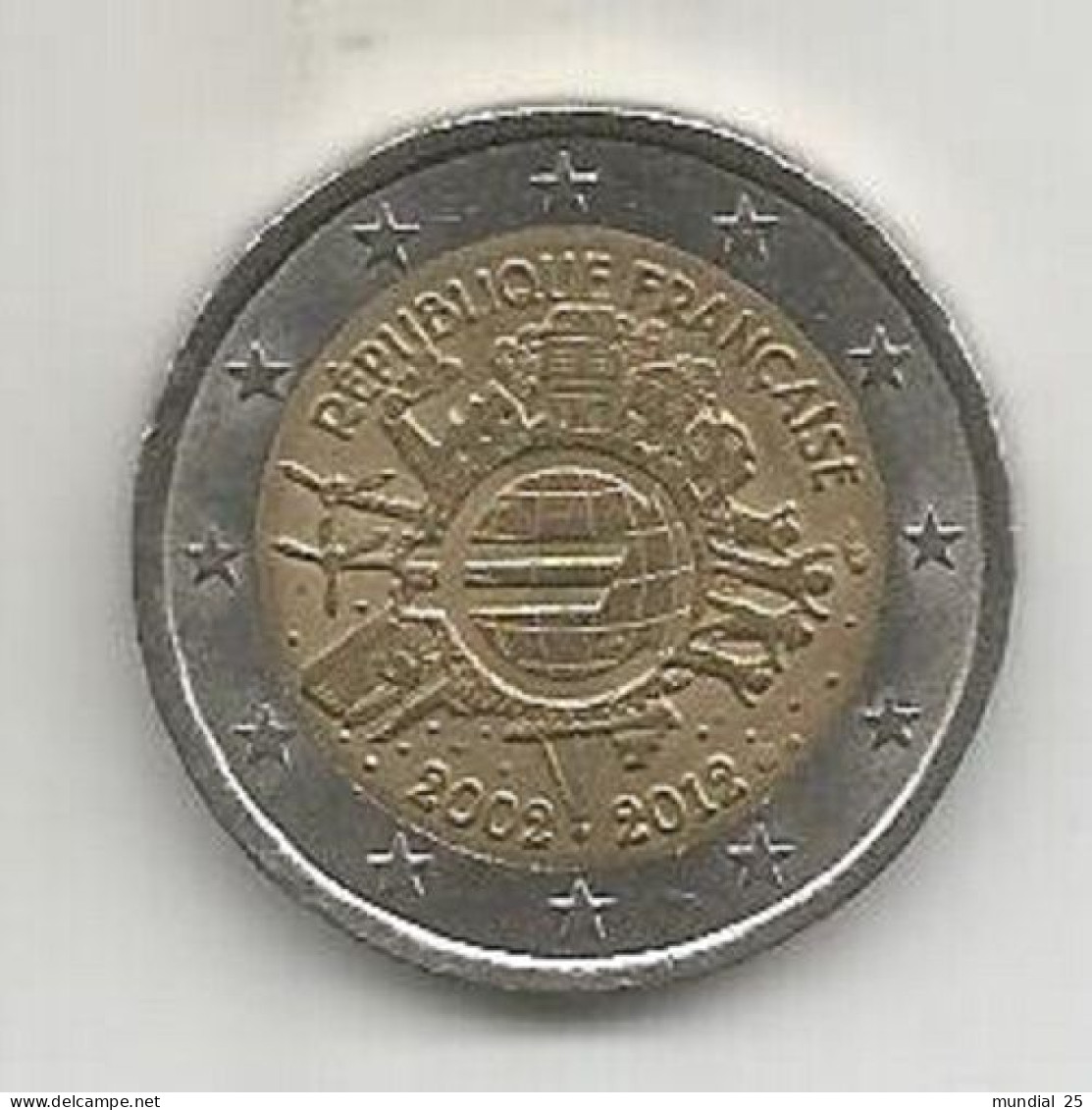 FRANCE 2 EURO 2012 - EURO COINAGE, 10th ANNIVERSARY - France