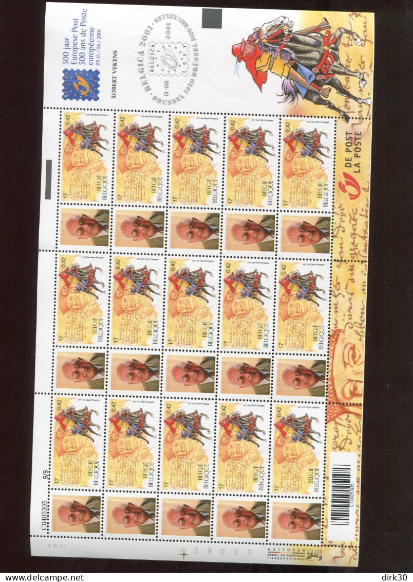 Belgie 2996 Belgica 2001 Gepersonaliseerde Zegels In Volledig Vel MNH RR Robert Vekens - Postfris
