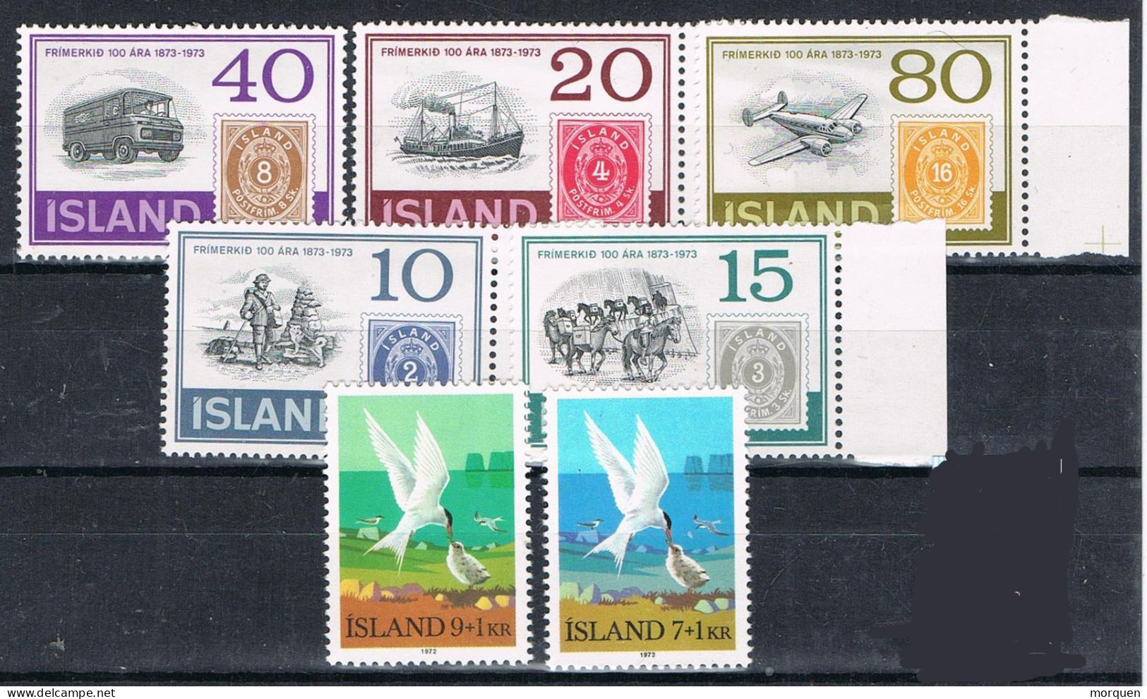 Dos Series Completas ISLANDIA (Island) 1973, Frimerkid Y Aves, Birds, Michel 469-470 Y 473-477 ** - Neufs