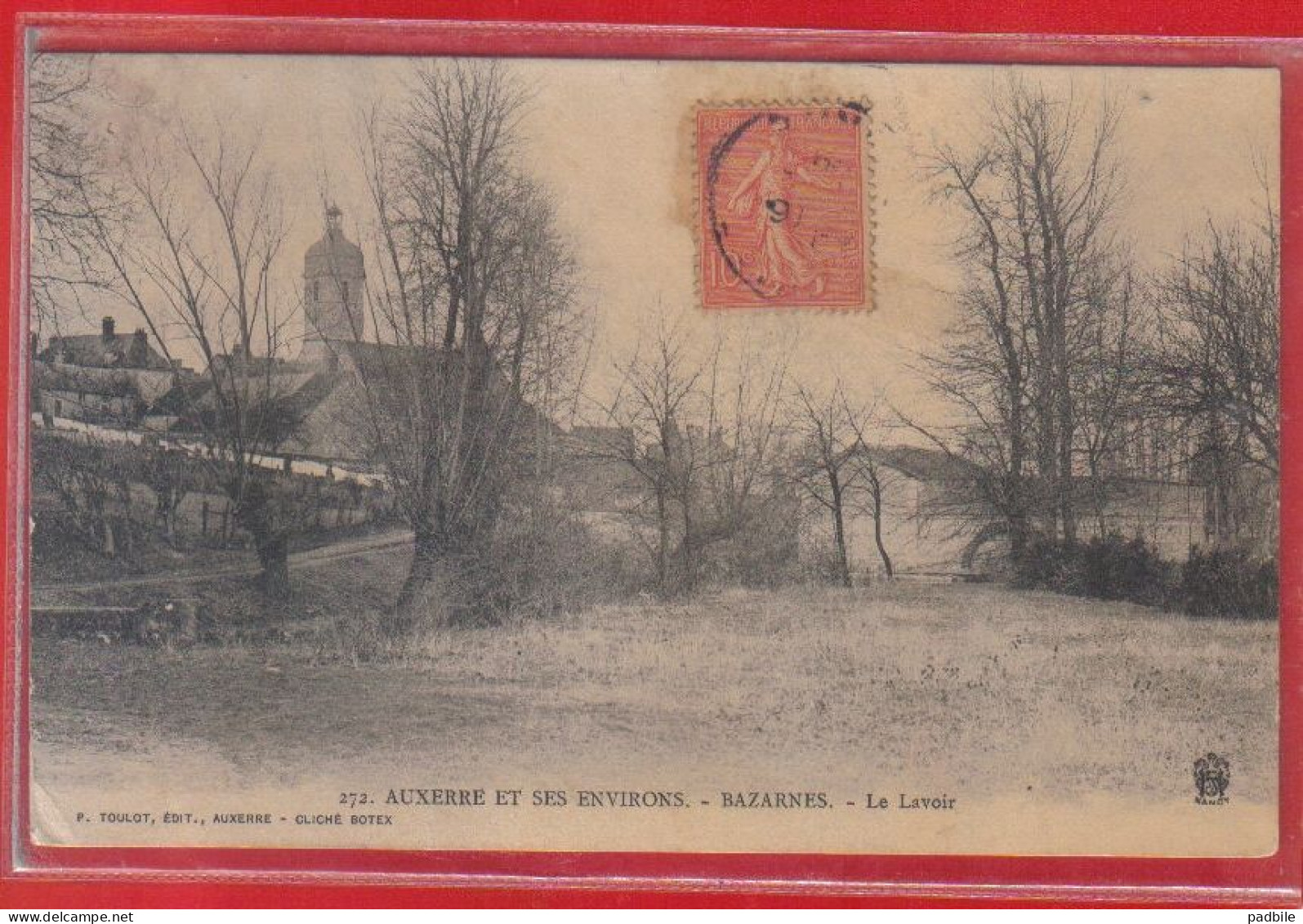 Carte Postale 89. Bazarnes  Près Auxerre  Le Lavoir   Très Beau Plan - Autres & Non Classés