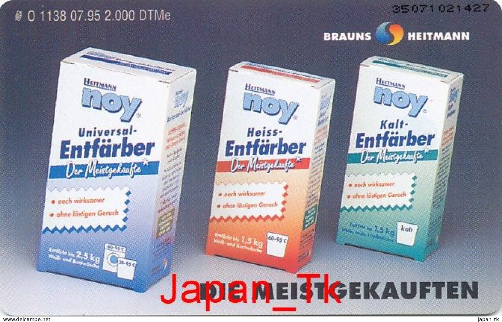 GERMANY O 1138 95 Noy Entfärber  - Aufl  2 000 - Siehe Scan - O-Series : Séries Client