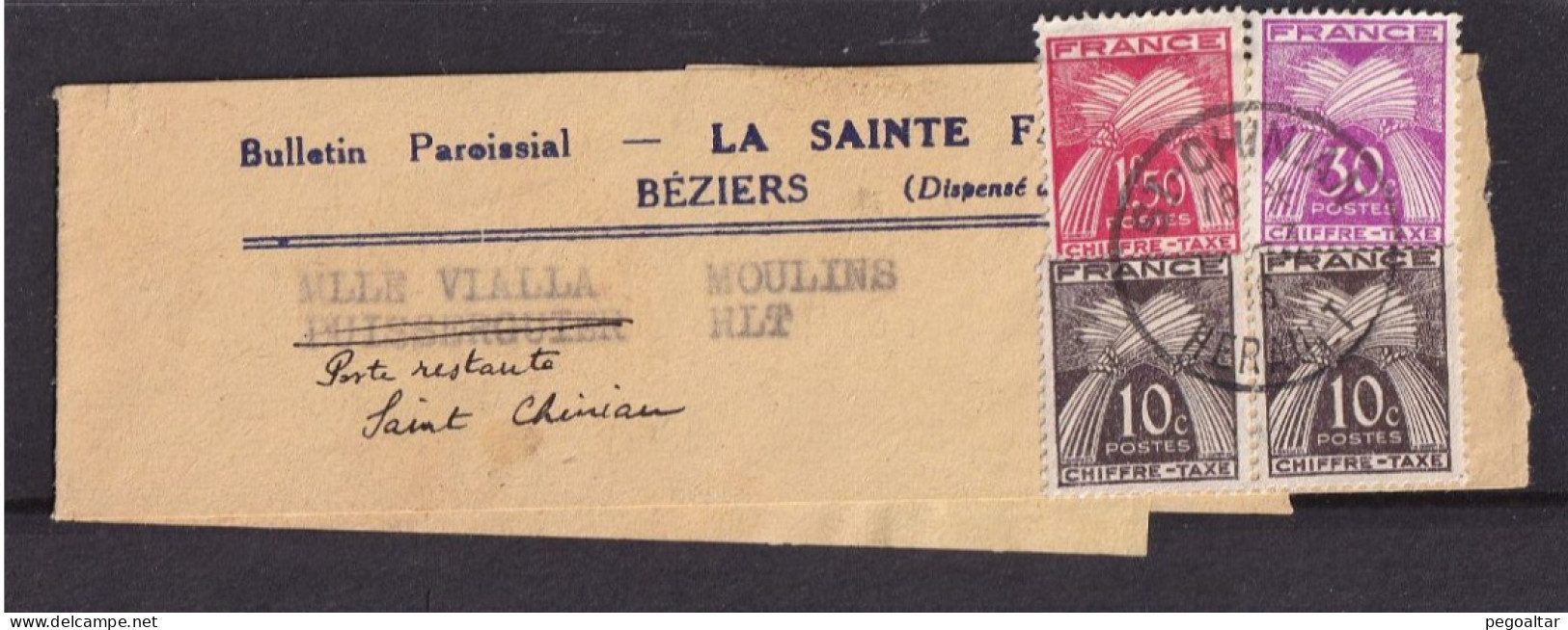 Poste Restante + Minimum Journaux (1946). - 1859-1959 Briefe & Dokumente