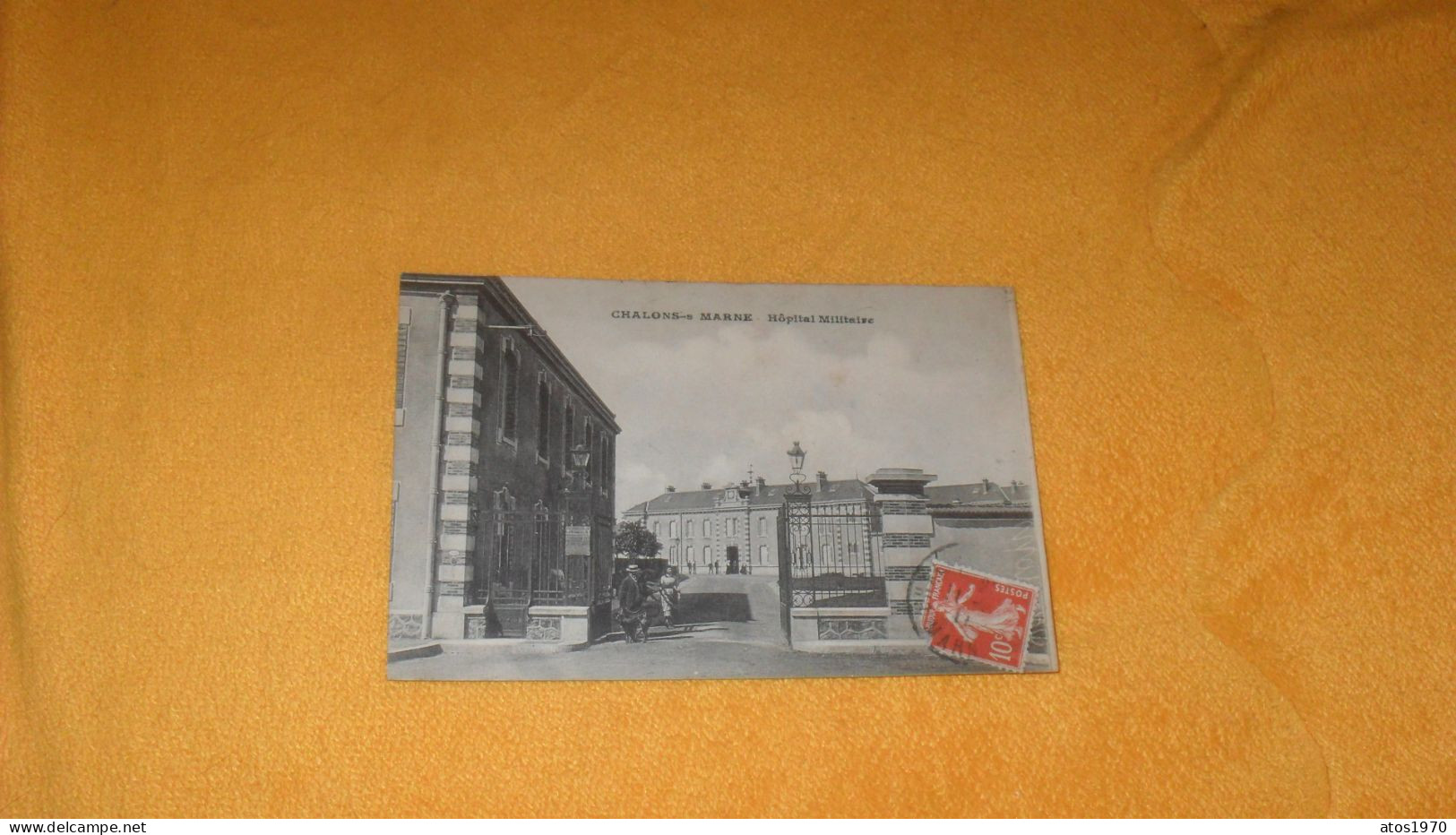 CARTE POSTALE ANCIENNE CIRCULEE DE 1911../ CHALONS SUR MARNE.- HOPITAL MILITAIRE...CACHET + TIMBRE - Châlons-sur-Marne