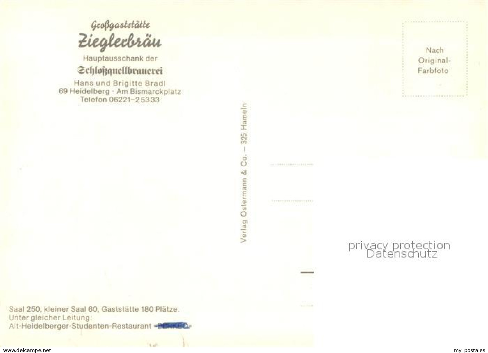 73722509 Heidelberg Neckar Grossgaststaette Zieglerbraeu Speisesaal Heidelberg N - Heidelberg