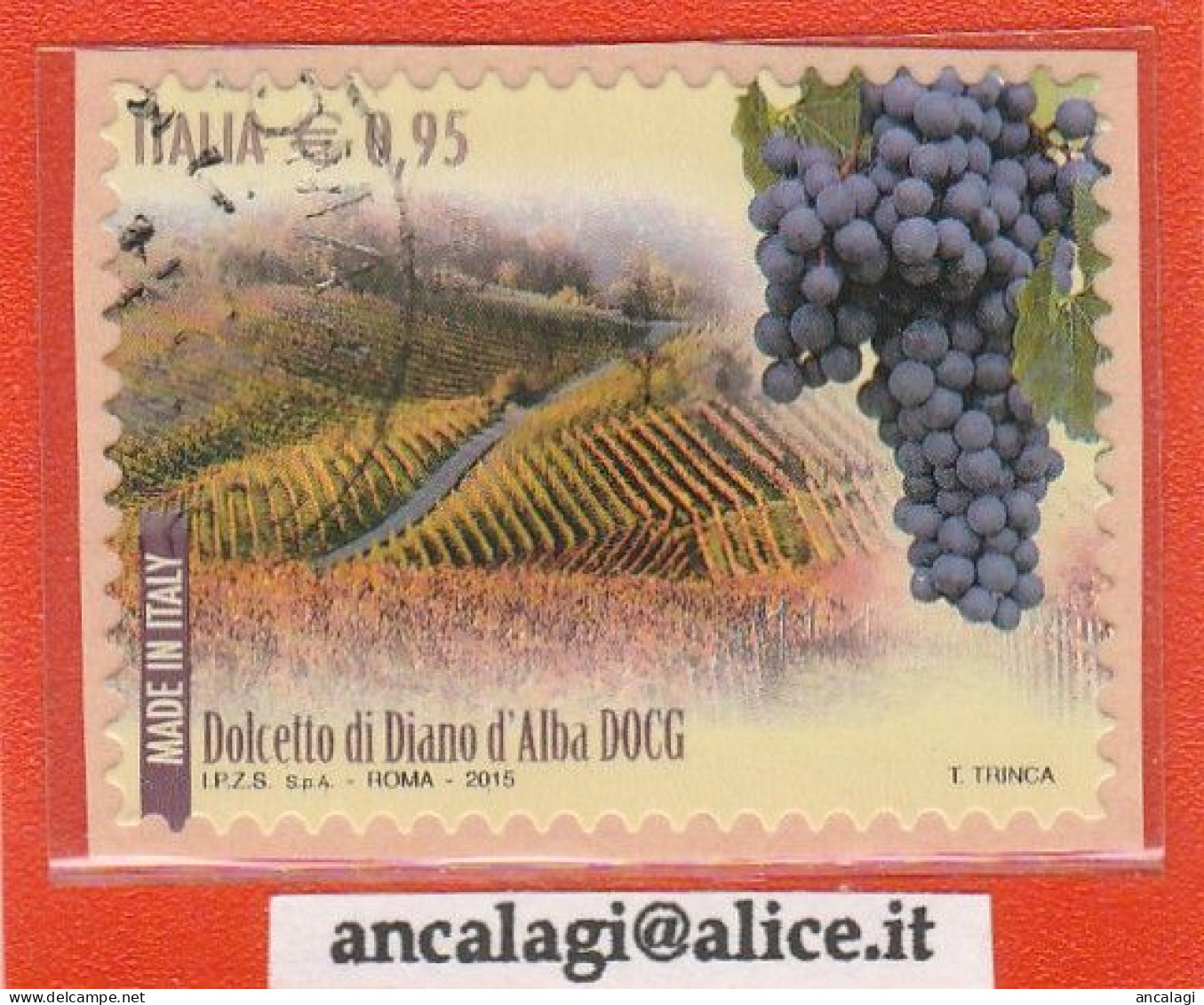 USATI ITALIA 2015 - Ref.1283 "VINI DOCG: Dolcetto Di Diano D'Alba" 1 Val. - - 2011-20: Afgestempeld