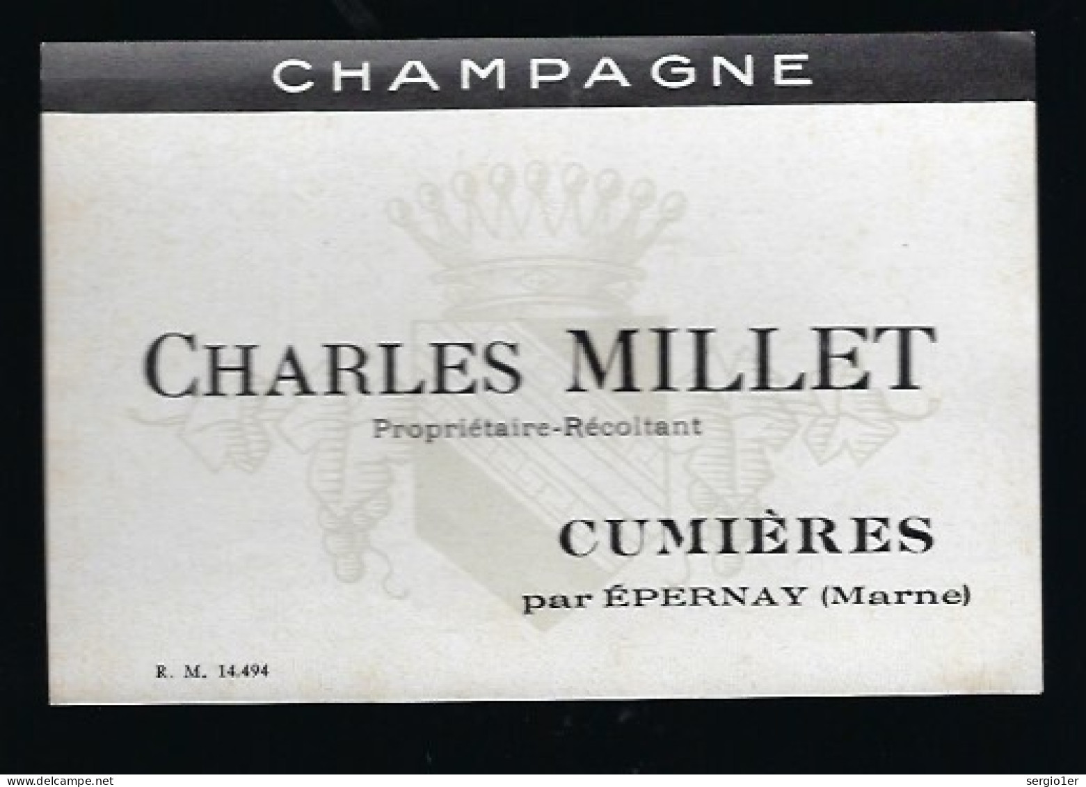 Etiquette Champagne  Charles Millet  Cumieres  Marne 51 - Champagne