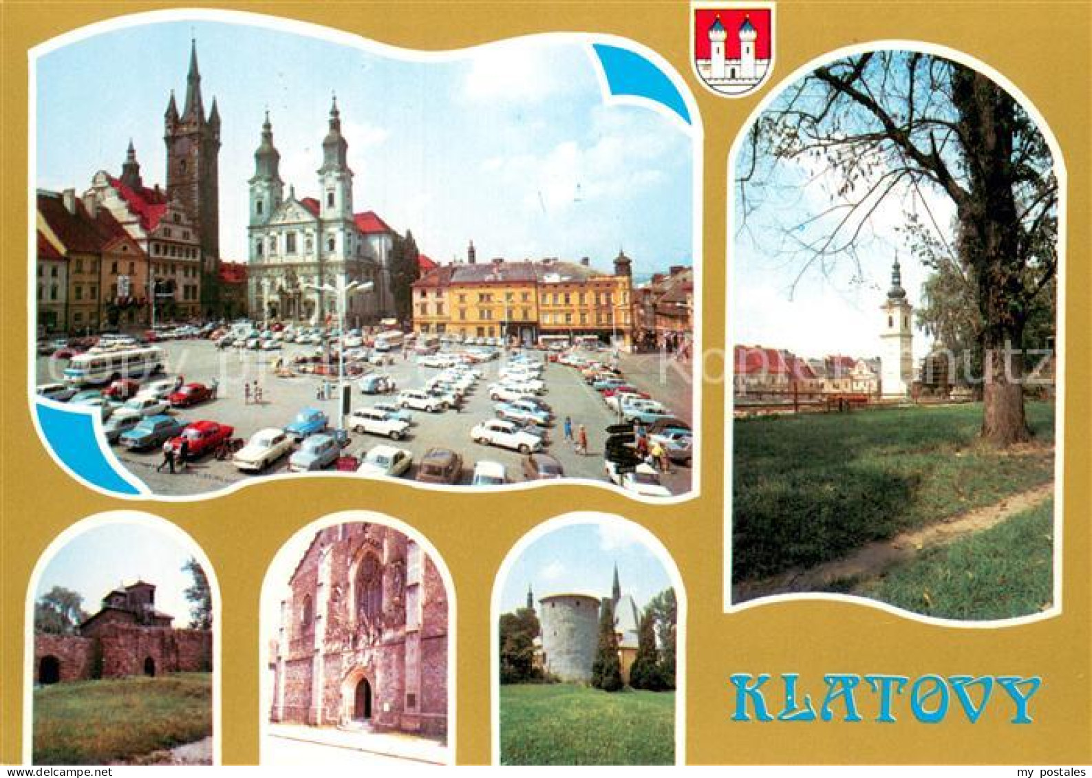 73722458 Klatovy Klattau CZ Marktplatz Jesuitenkirche Schwarzer Turm Stadtmauer  - Tschechische Republik